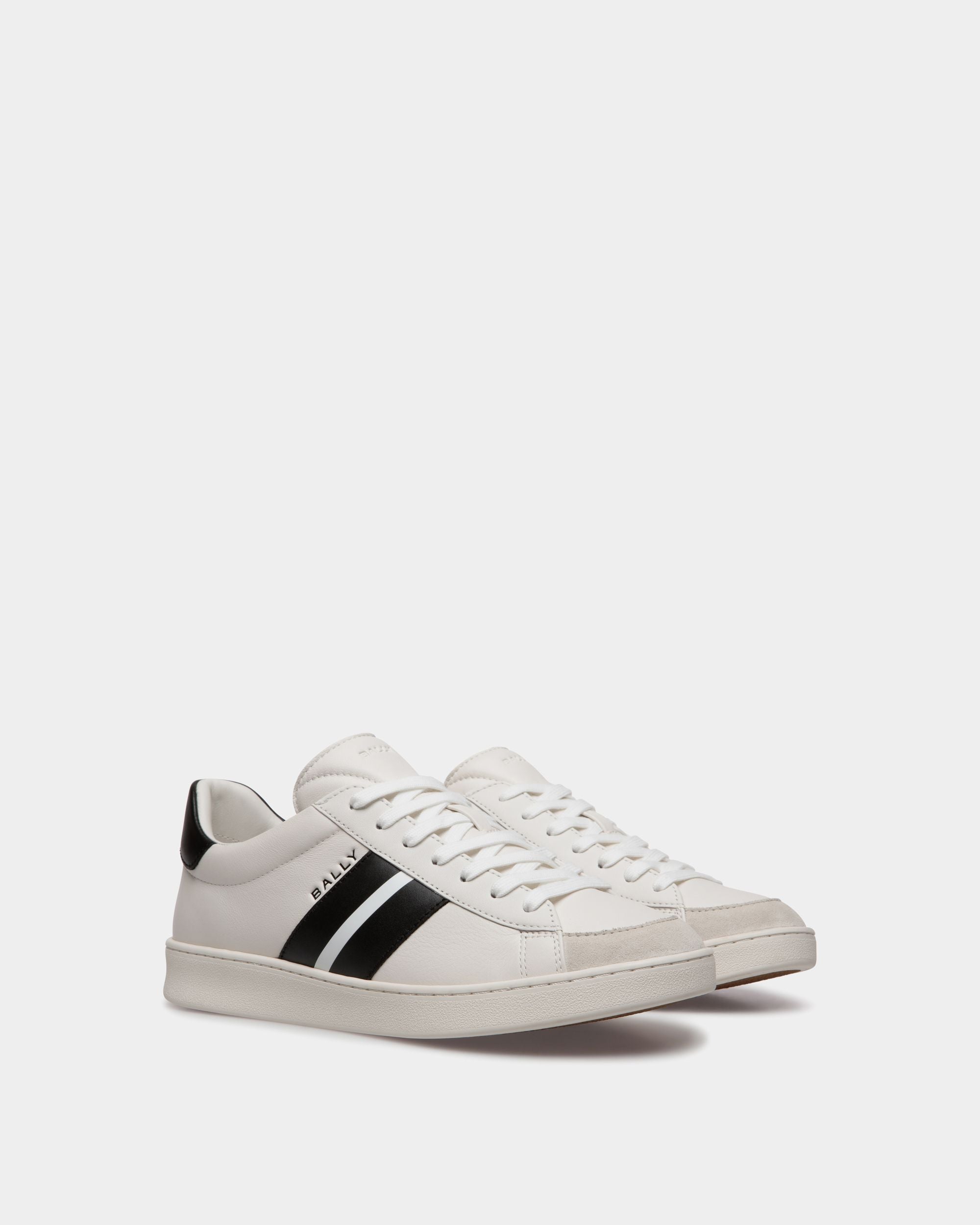 Tennis Sneaker Aus Leder In Weiß Und Schwarz - Damen - Bally - 03