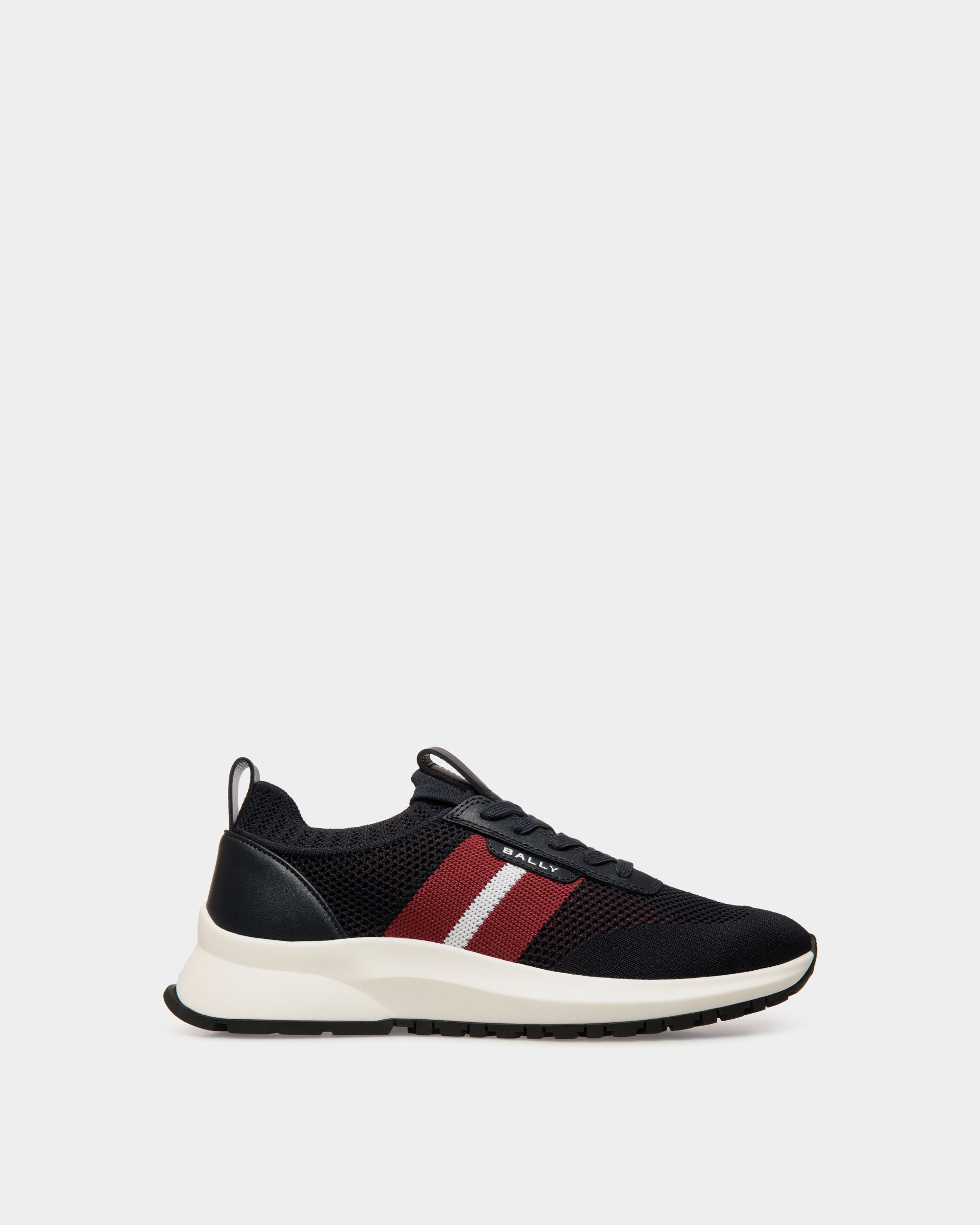 Outline Sneaker Aus Strickgewebe In Navy Blue - Damen - Bally - 01