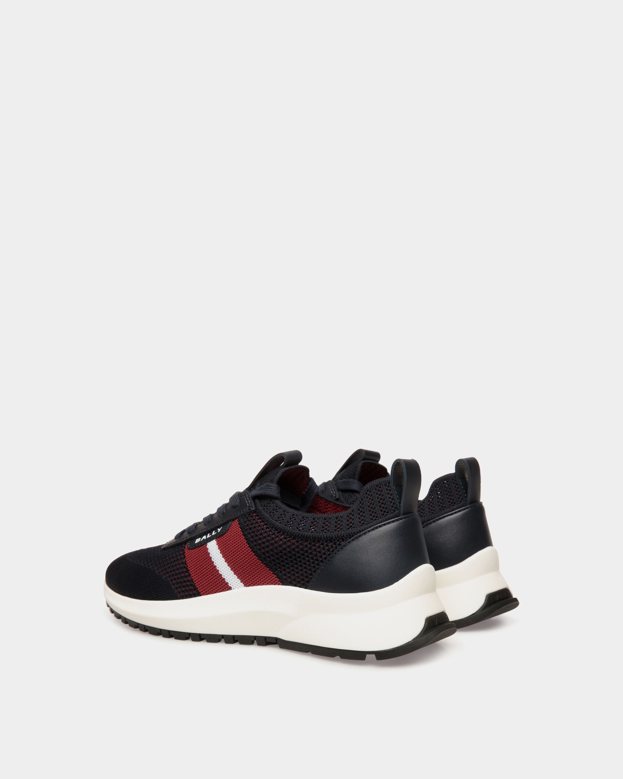 Outline Sneaker Aus Strickgewebe In Navy Blue - Damen - Bally - 02
