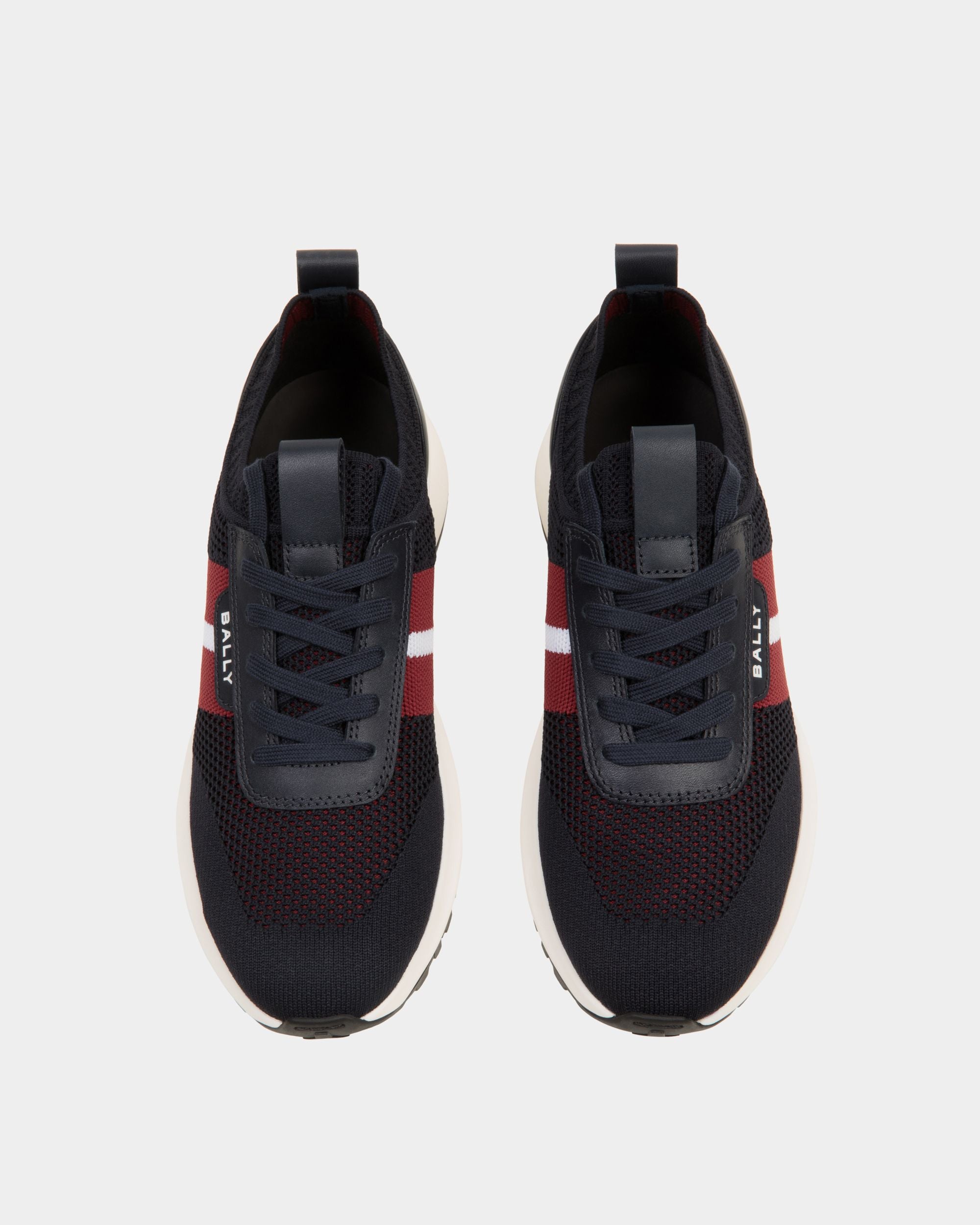Outline Sneaker Aus Strickgewebe In Navy Blue - Damen - Bally - 03