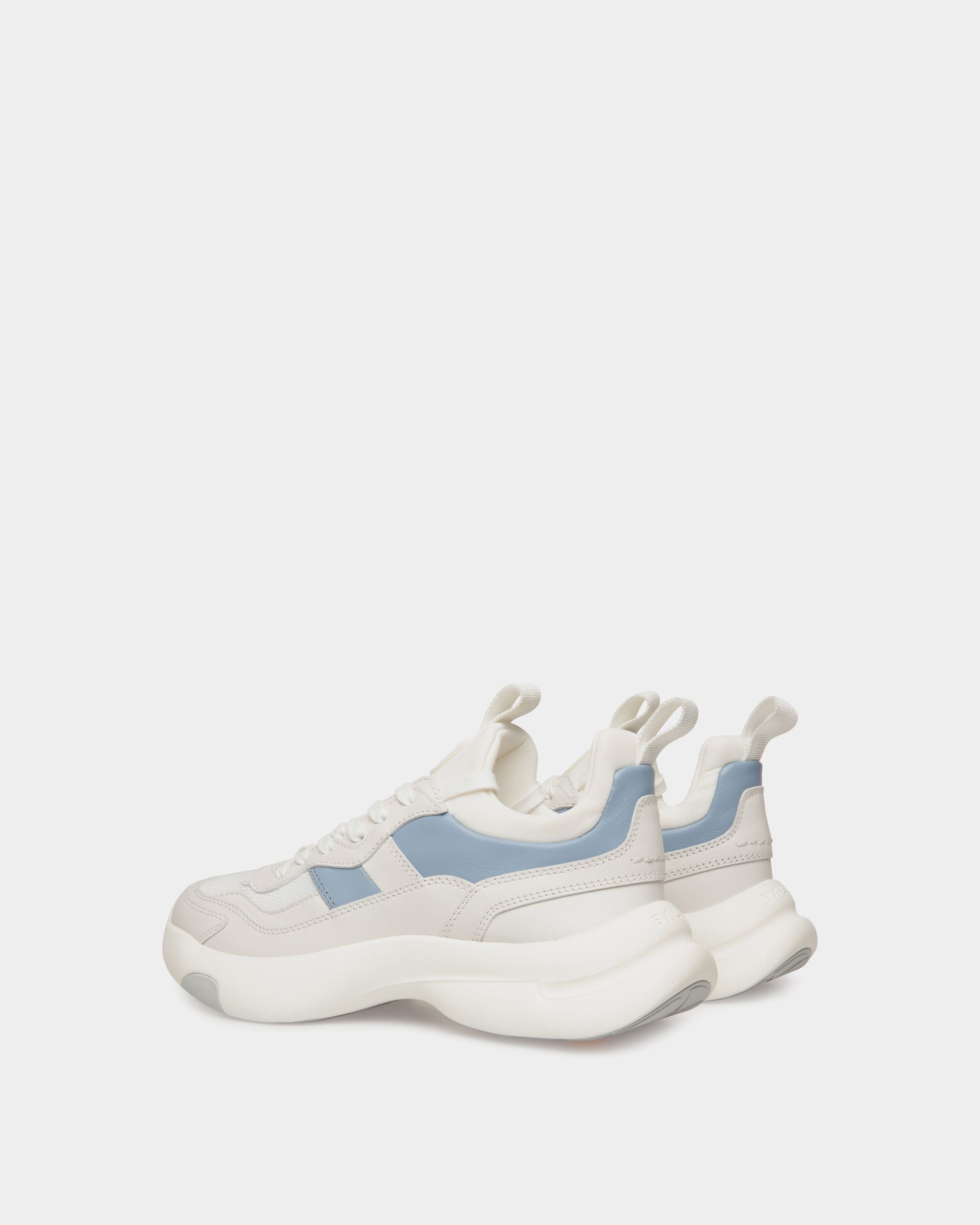 Dune Sneaker Aus Leder In Weiß Und Light Blue - Damen - Bally - 04