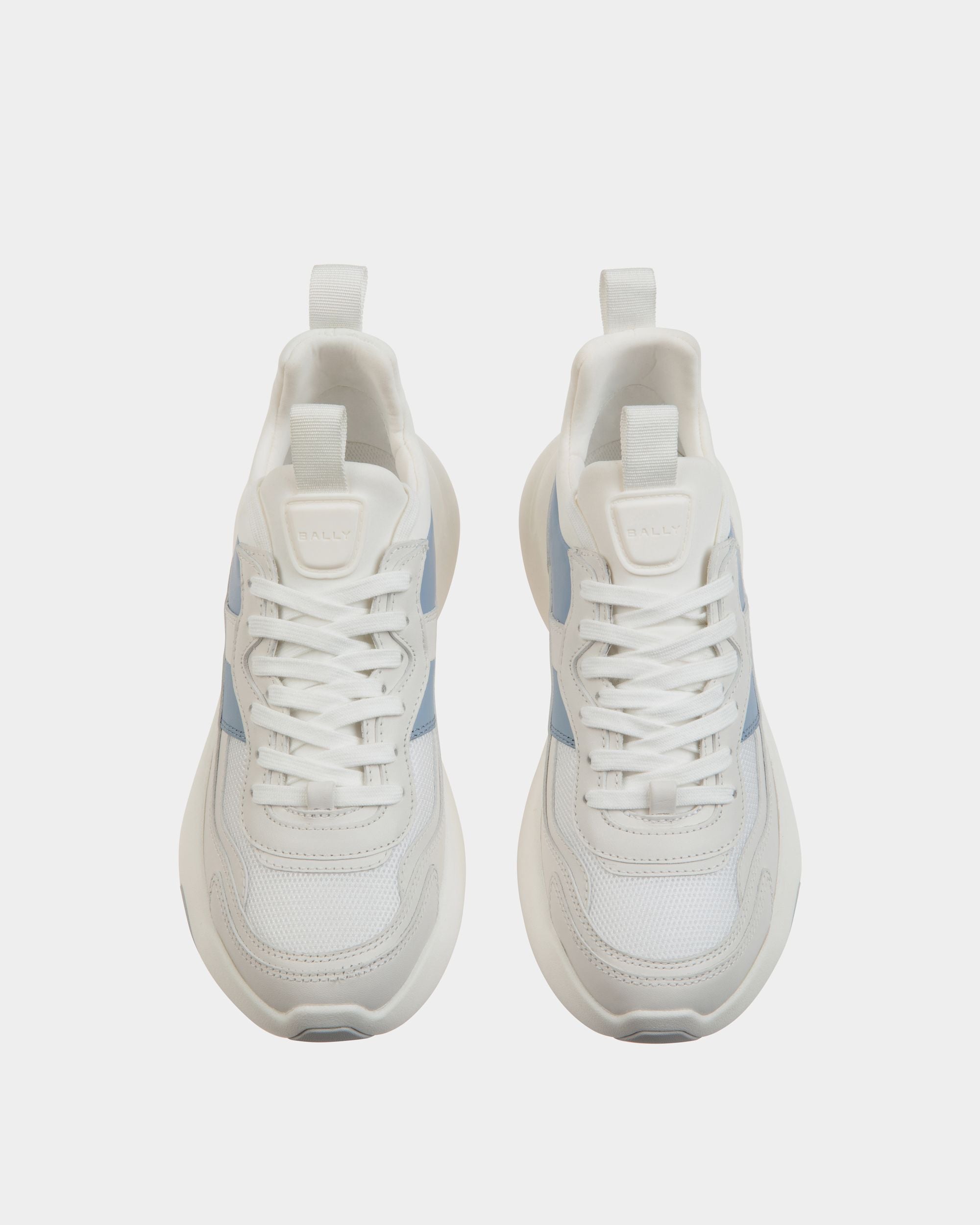 Dune Sneaker Aus Leder In Weiß Und Light Blue - Damen - Bally - 05