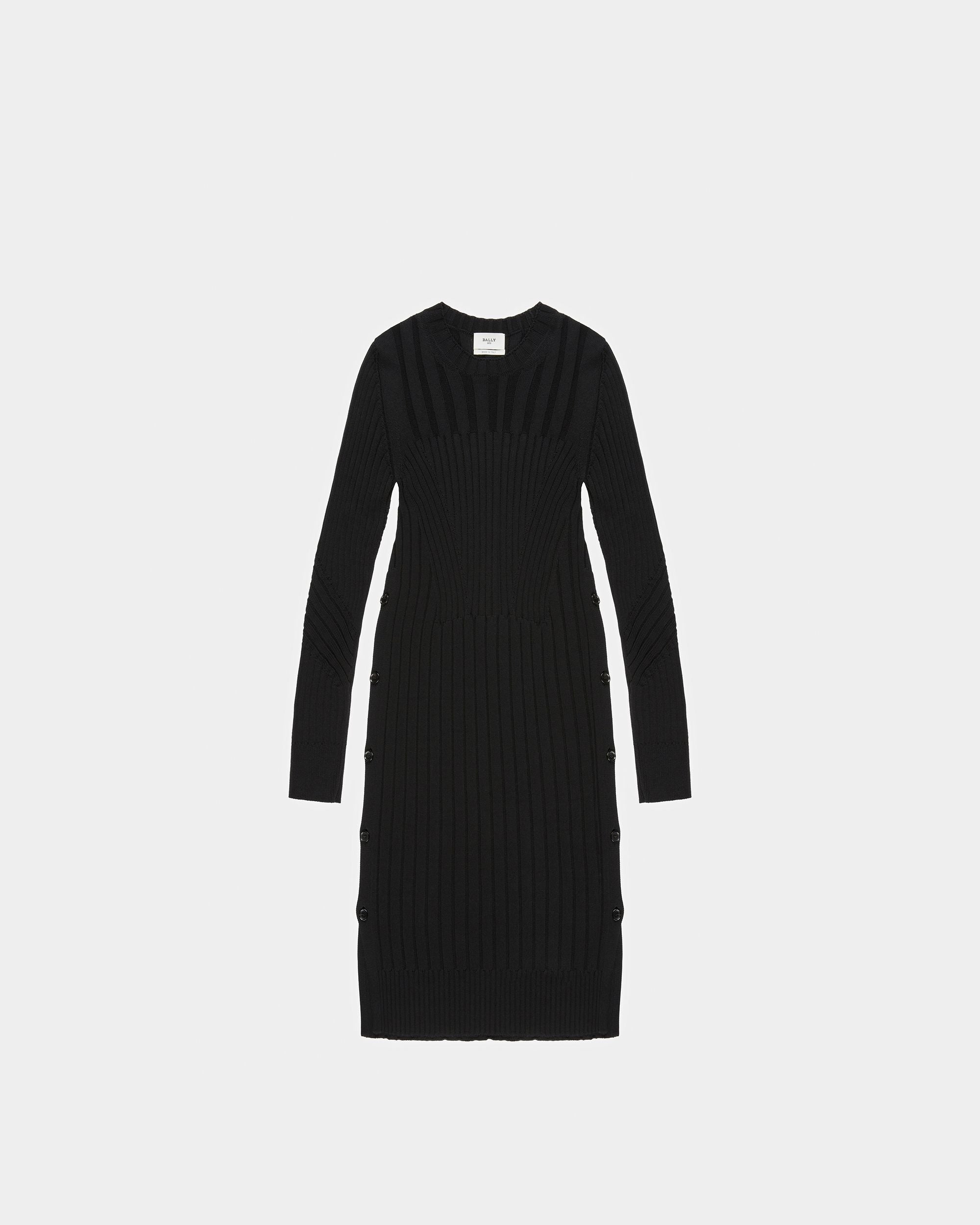 Gestricktes Kleid Aus Baumwoll-Seiden-Mischung In Schwarz - Damen - Bally - 01