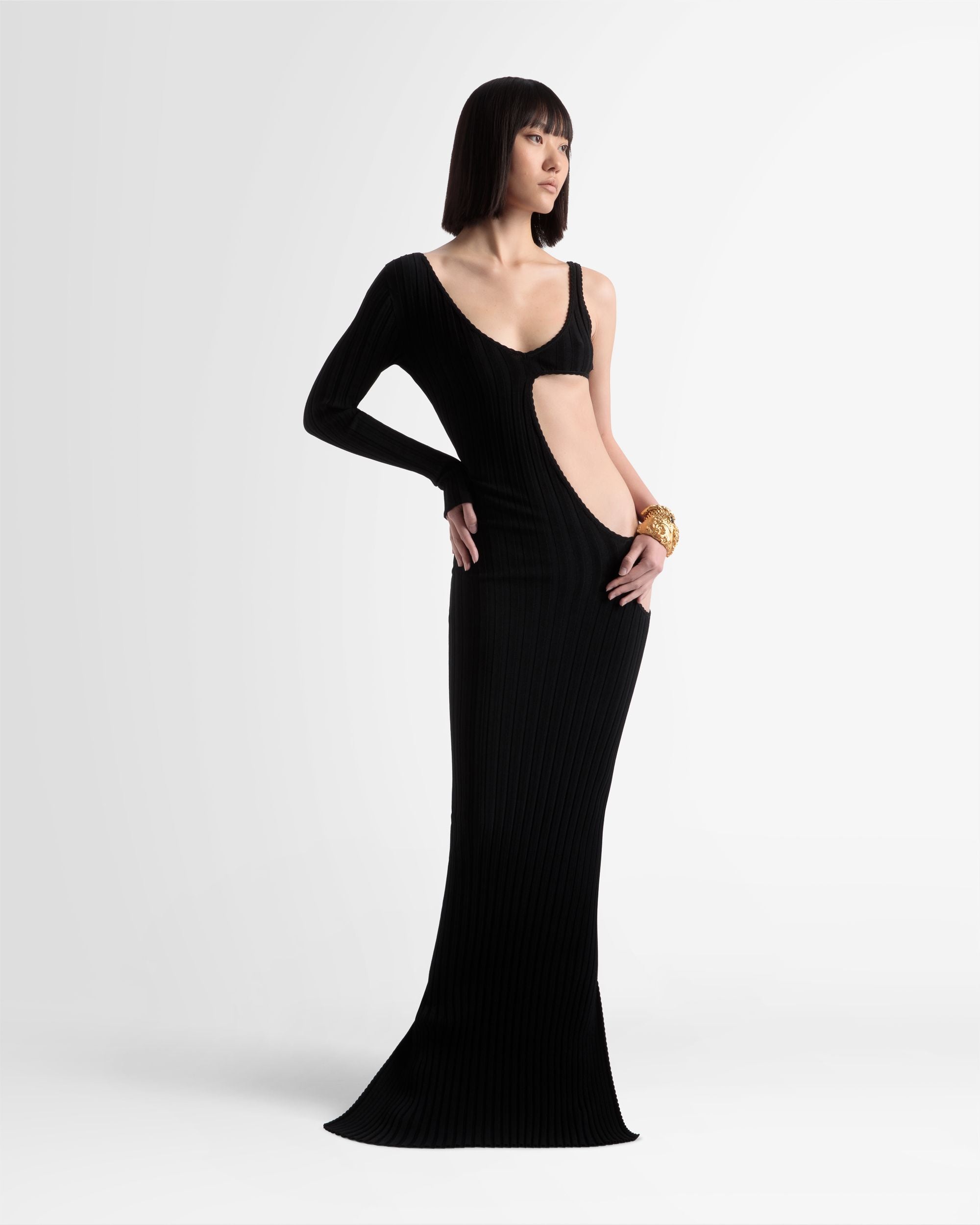 Strickkleid Mit Cut-outs In Schwarz - Damen - Bally - 01