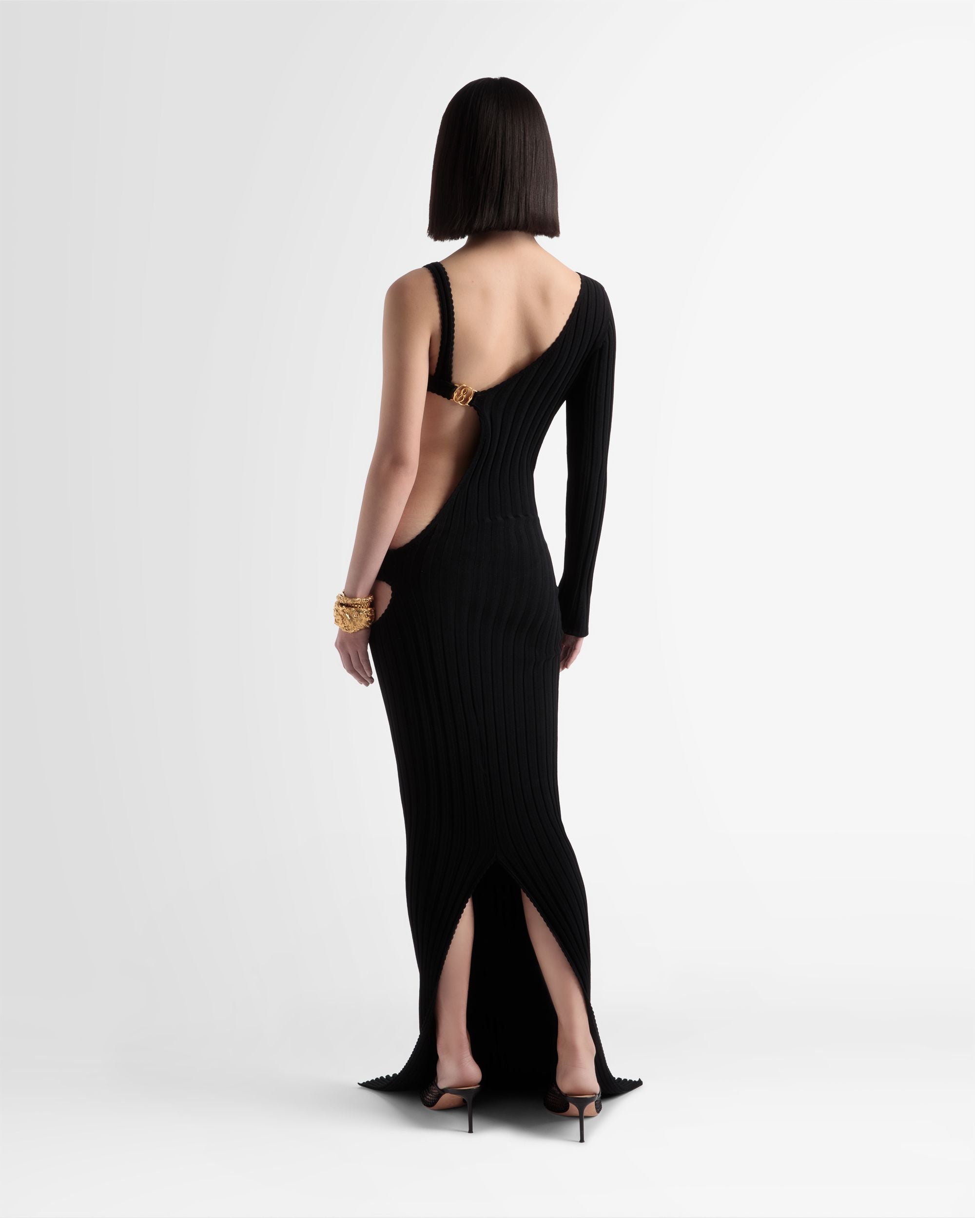 Strickkleid Mit Cut-outs In Schwarz - Damen - Bally - 05