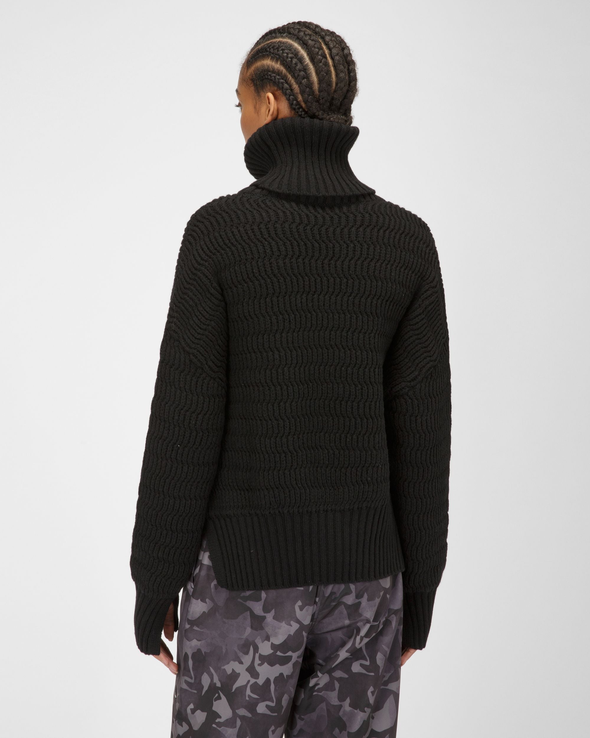 Rollkragenpullover Aus Schwarzer Wolle Und Kaschmir - Damen - Bally - 05