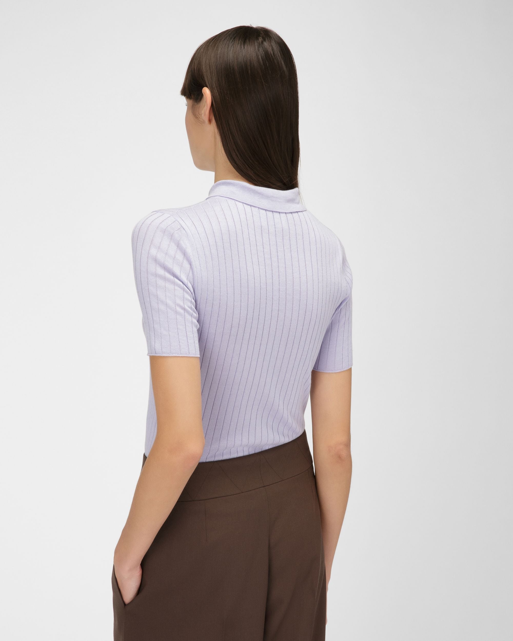 Polohemd Aus Fliederfarbener Baumwolle Und Seide - Damen - Bally - 03