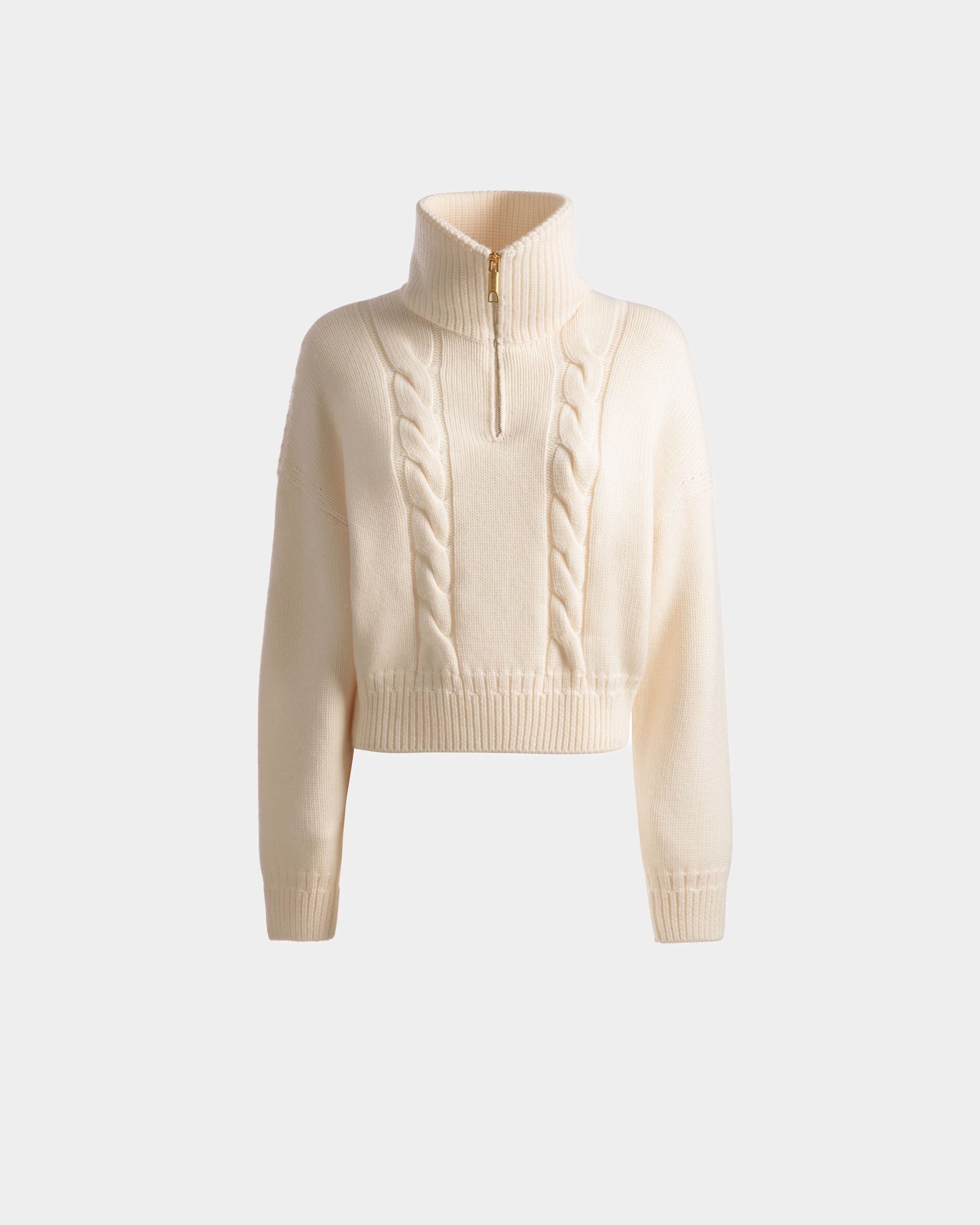 Poloshirt Aus Wolle In Elfenbein - Damen - Bally - 01