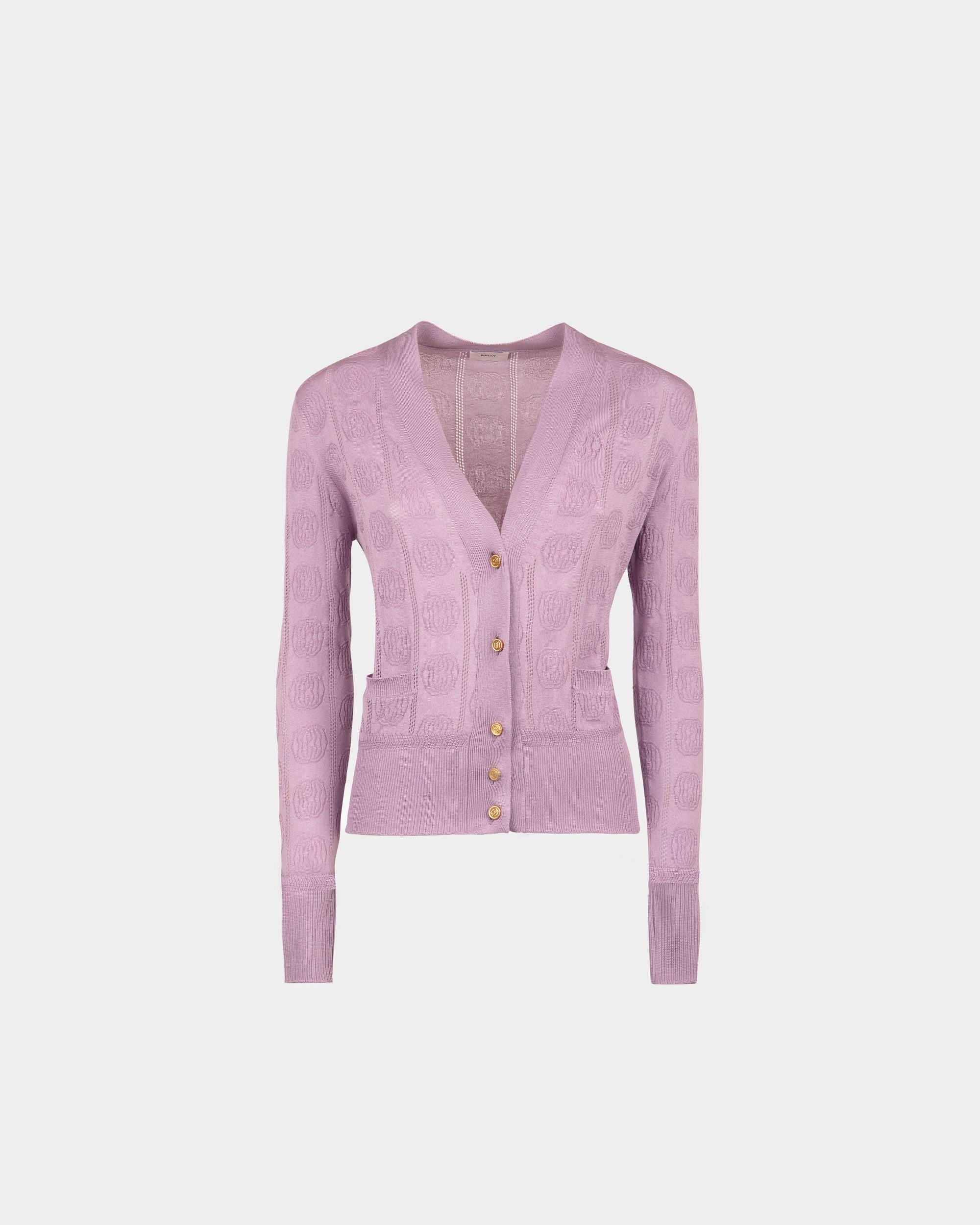 Cardigan Aus Seidenmischung In Fliederblau - Damen - Bally - 01