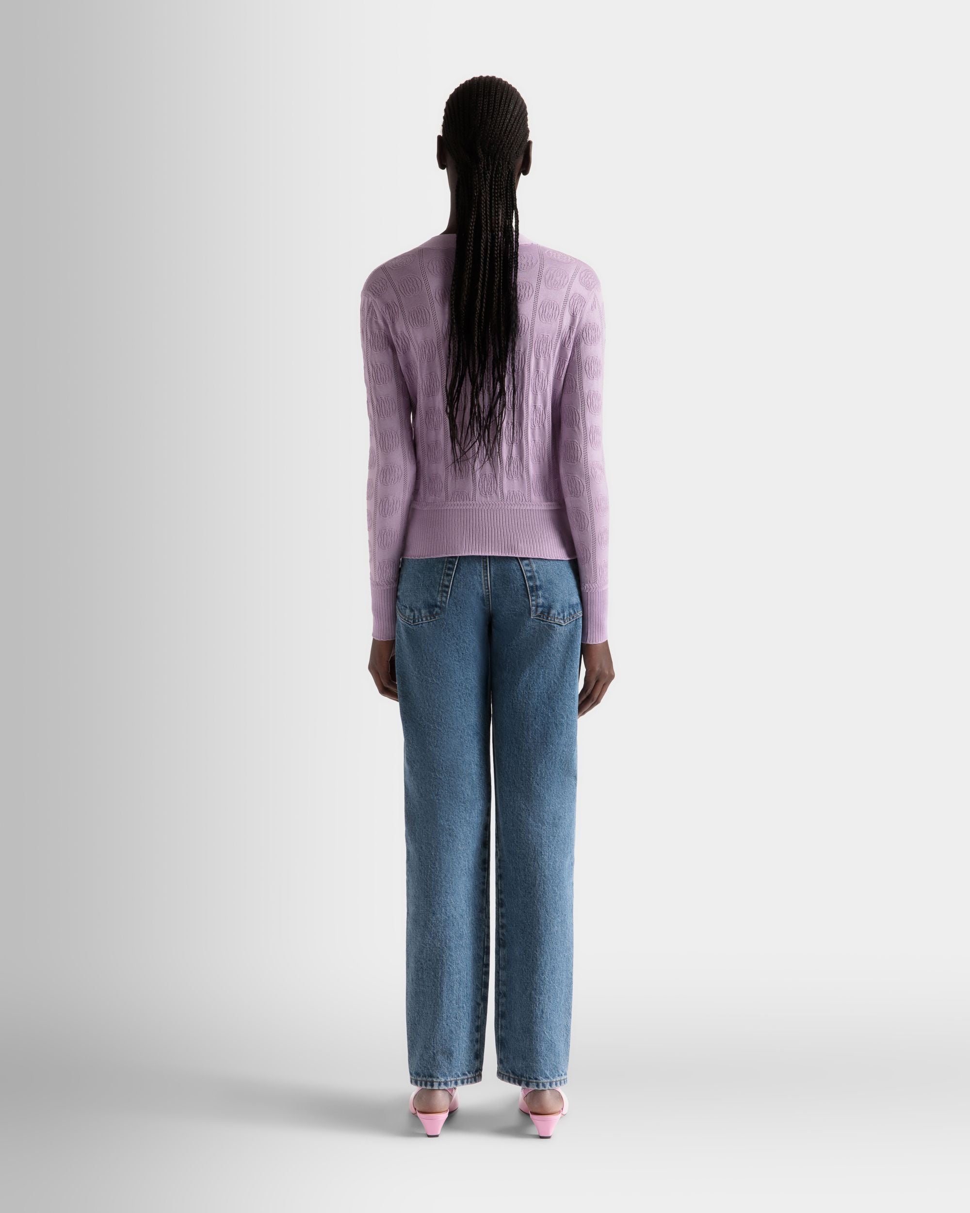 Cardigan Aus Seidenmischung In Fliederblau - Damen - Bally - 06