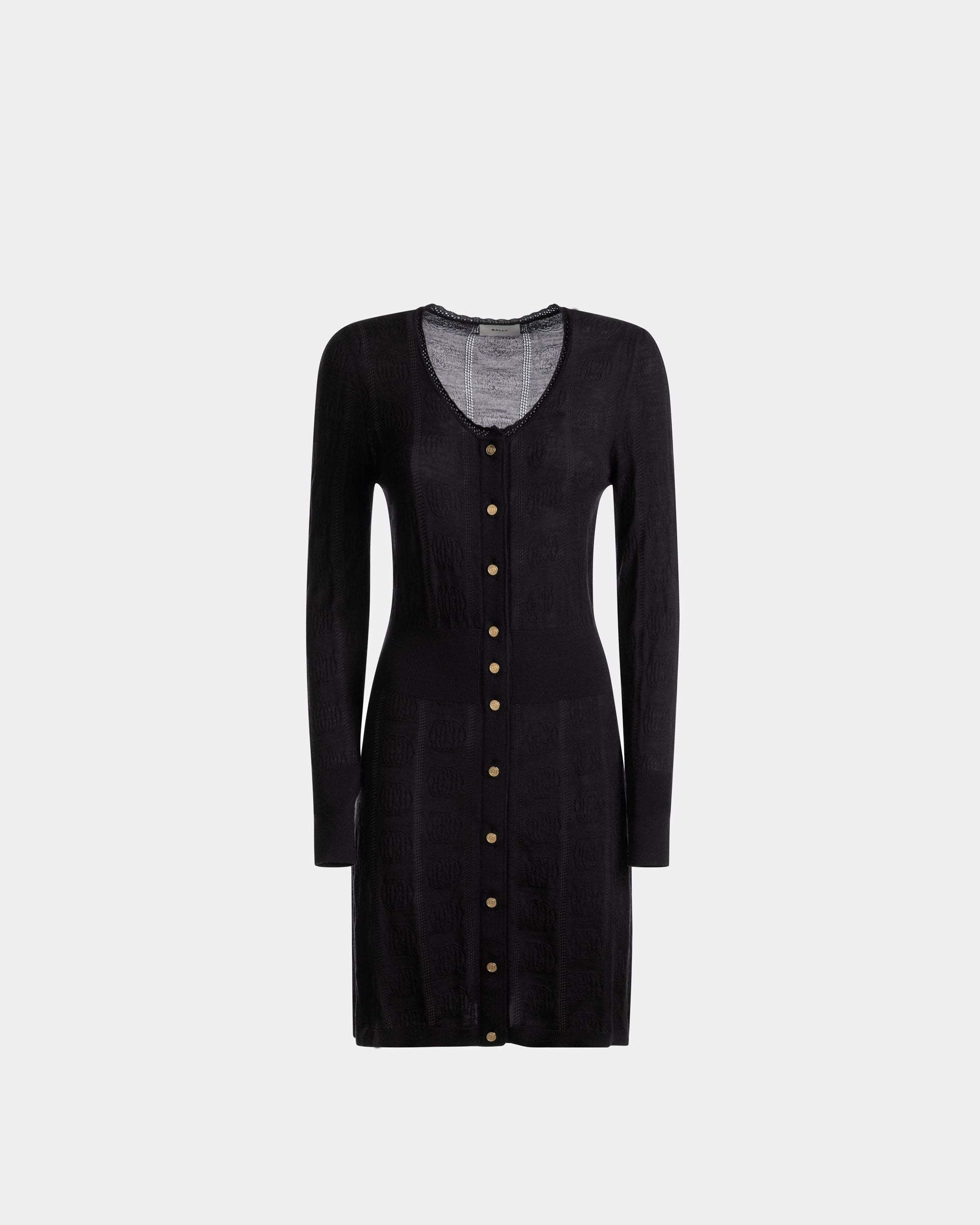Kleid mit Strickdetail Aus schwarzer Wolle - Damen - Bally - 01