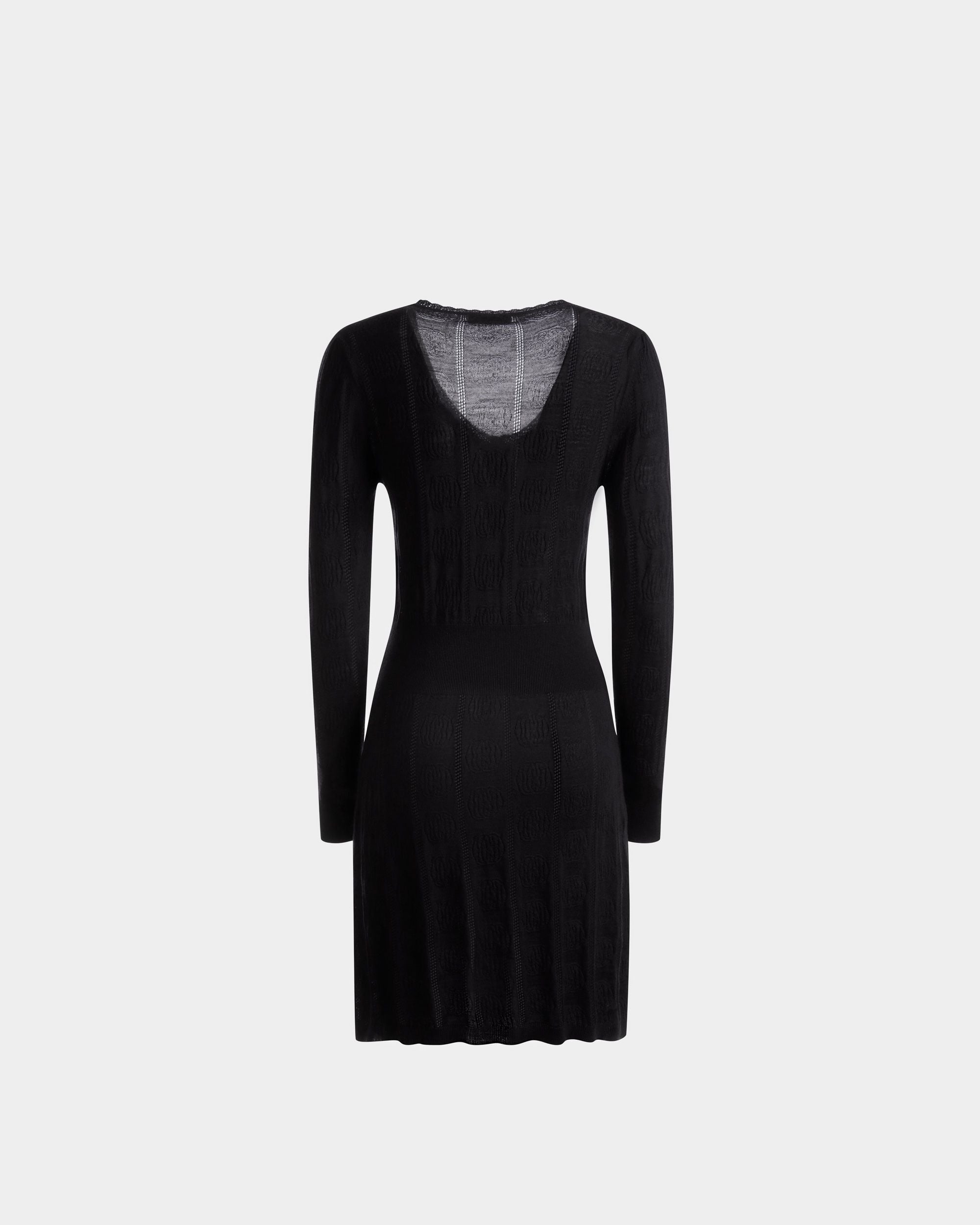 Kleid mit Strickdetail Aus schwarzer Wolle - Damen - Bally - 02