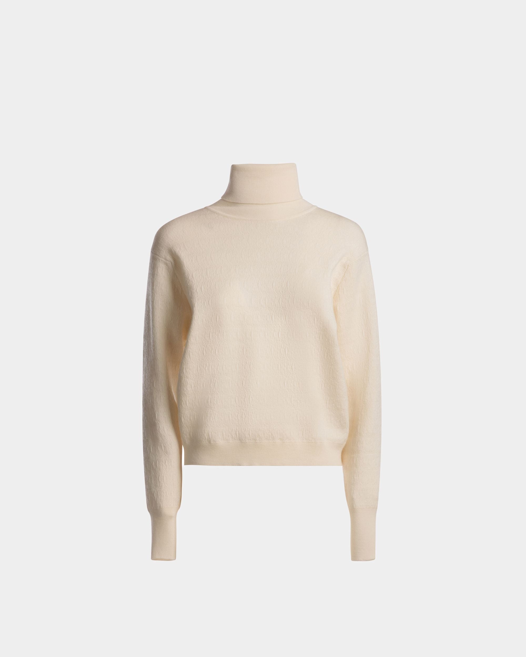 Rollkragenpullover Aus Wolle In Elfenbein - Damen - Bally - 01
