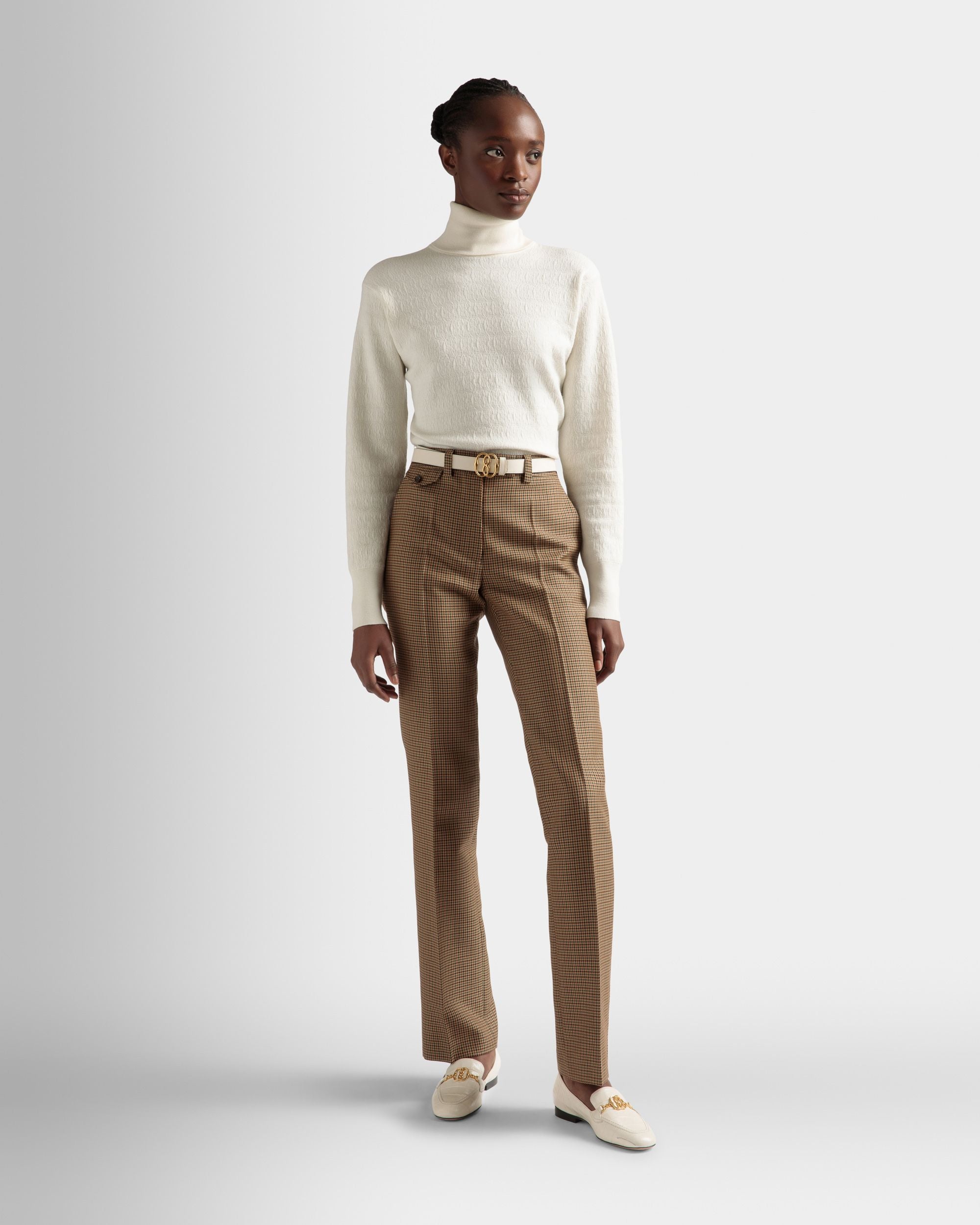 Rollkragenpullover Aus Wolle In Elfenbein - Damen - Bally - 02