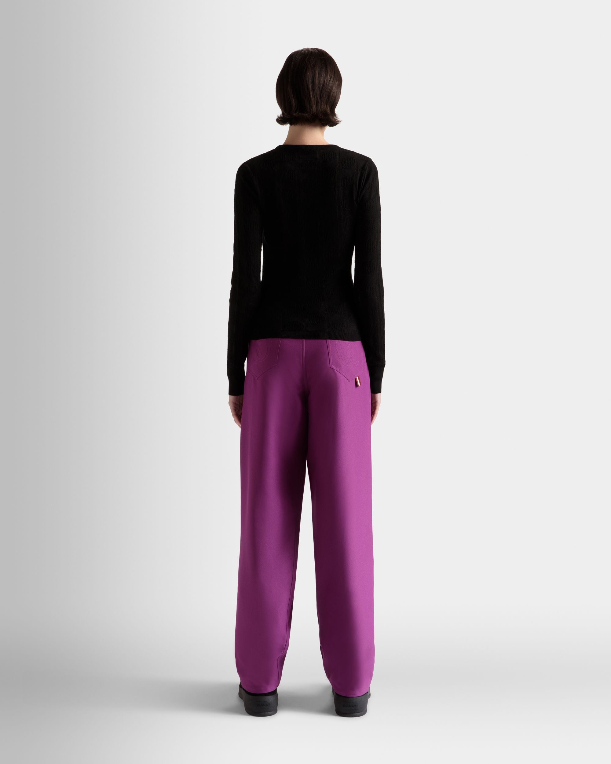 Rundhals-Shirt Baumwolle Und Seide In Schwarz - Damen - Bally - 06