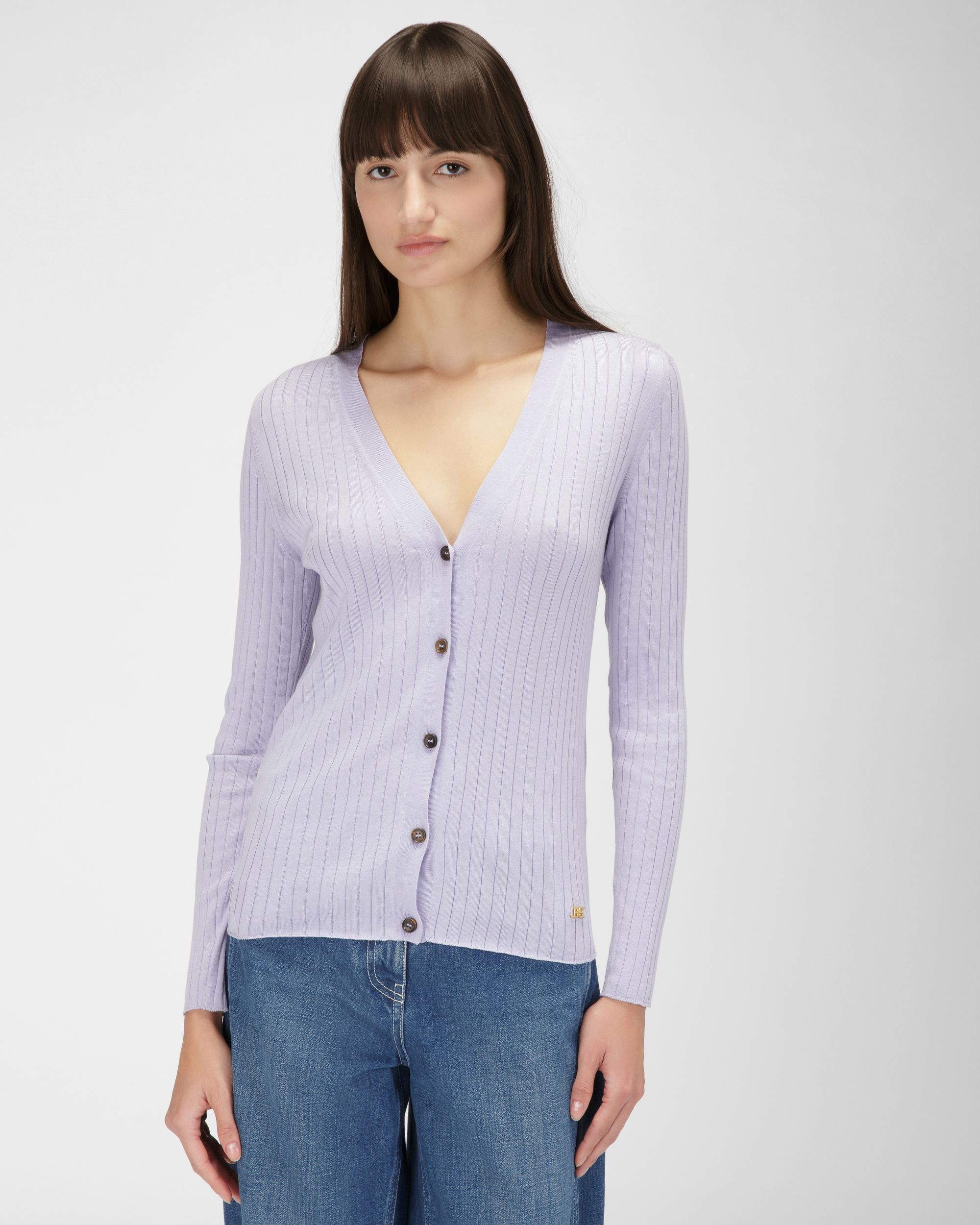 Cardigan Aus Fliederfarbener Baumwolle Und Seide - Damen - Bally - 01