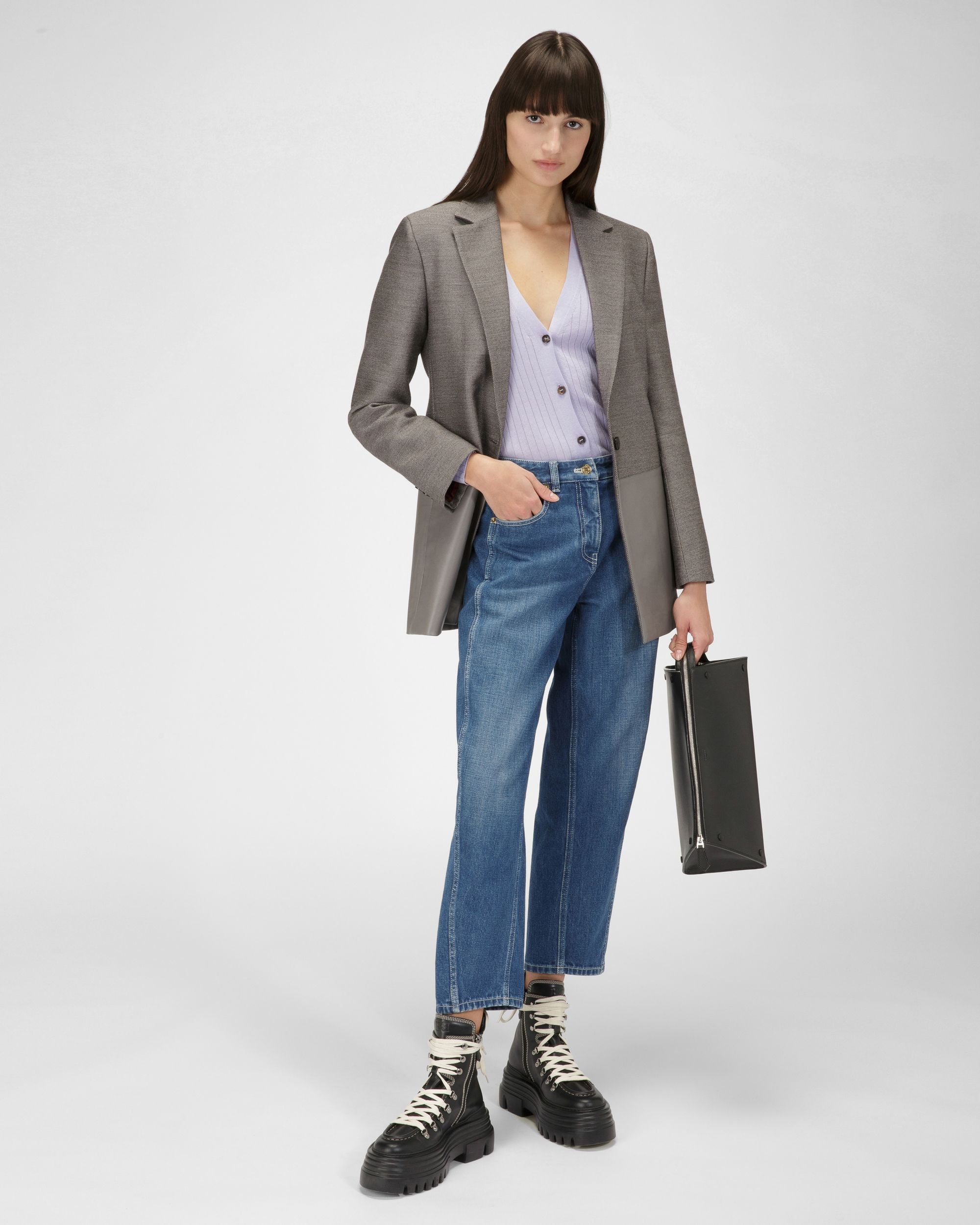 Cardigan Aus Fliederfarbener Baumwolle Und Seide - Damen - Bally - 05