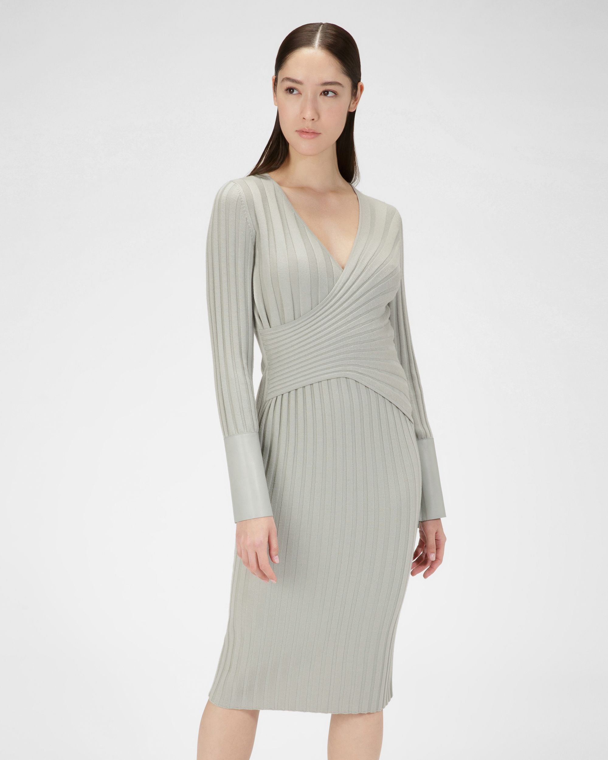 Kleid Aus Grauem Woll-Kaschmir-Mischgewebe - Damen - Bally - 01