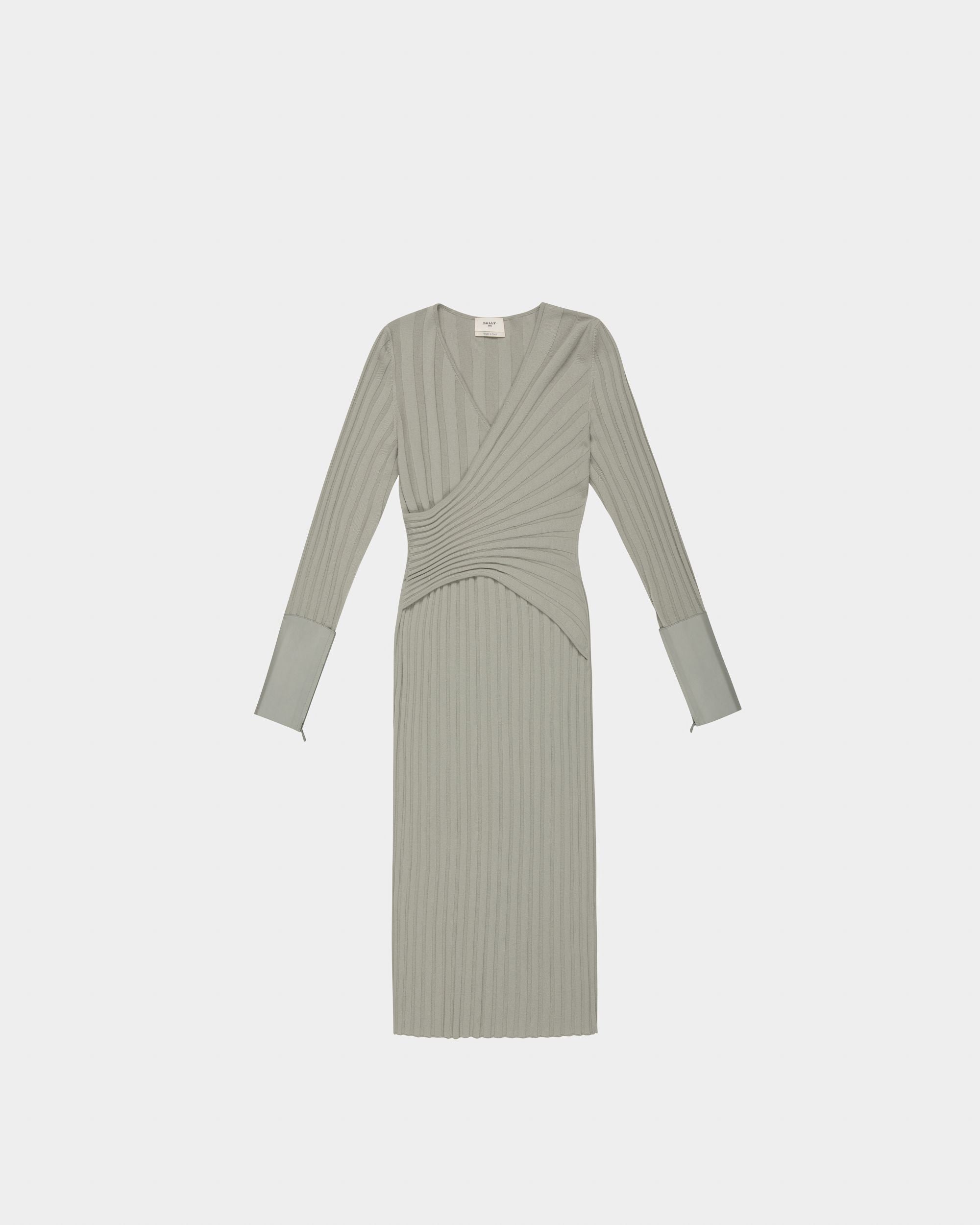 Kleid Aus Grauem Woll-Kaschmir-Mischgewebe - Damen - Bally - 04