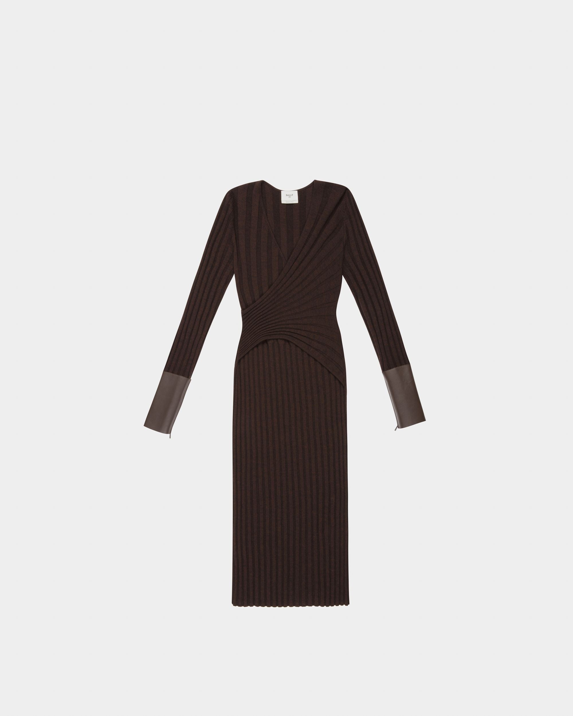 Kleid Aus Ebenholzfarbenem Woll-Kaschmir-Mischgewebe - Damen - Bally - 04