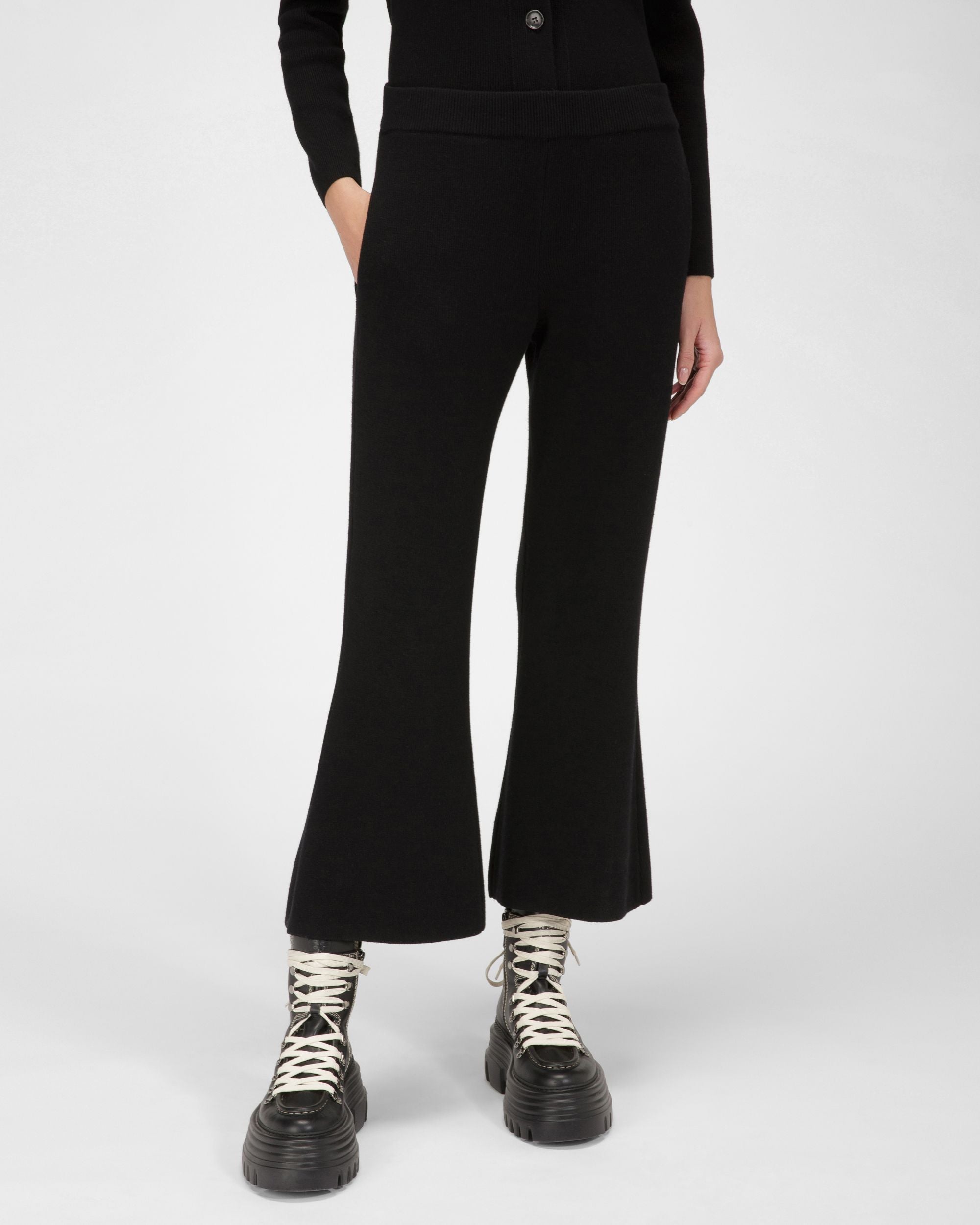 Hose Aus Schwarzer Wolle Und Seide - Damen - Bally - 01