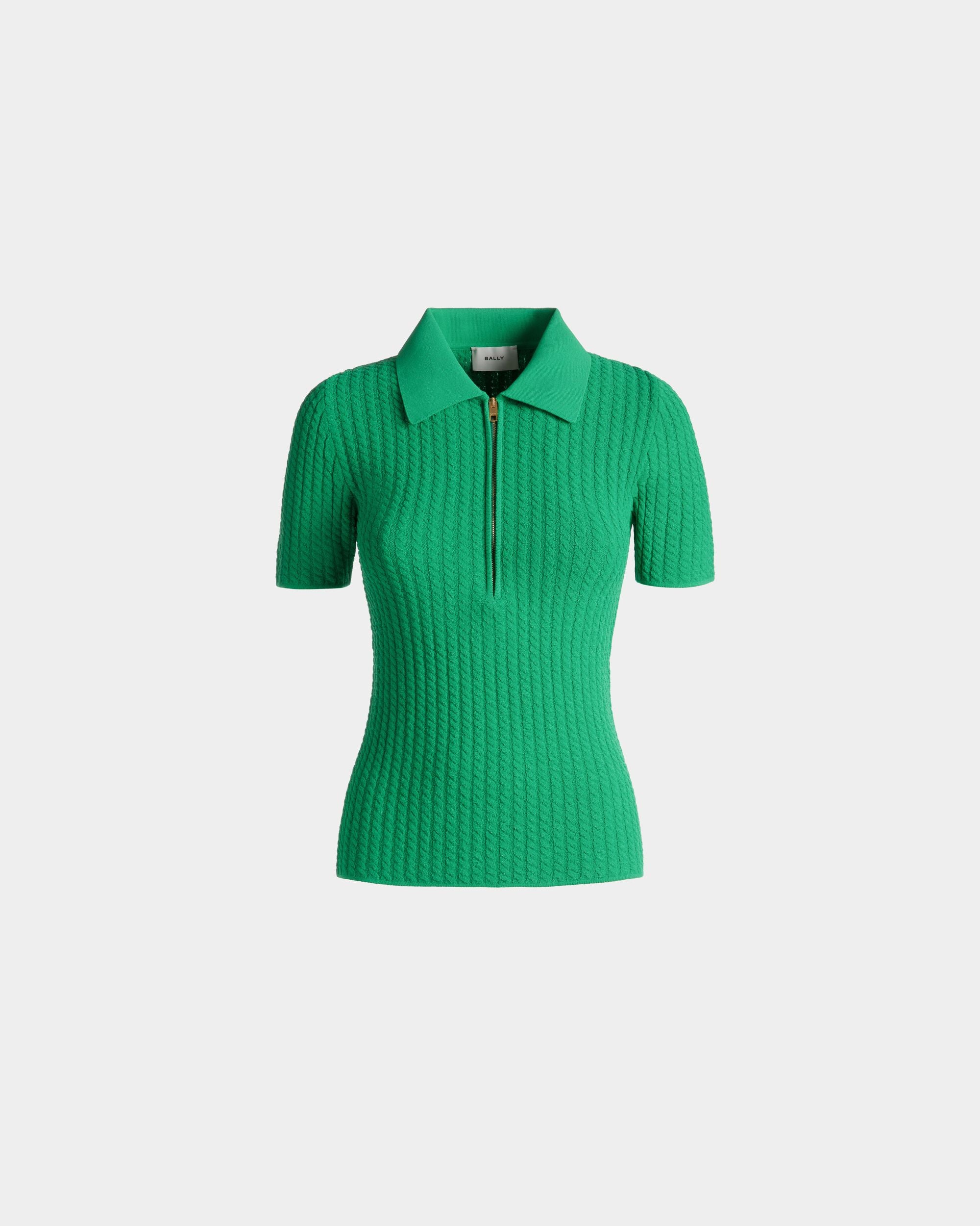 Poloshirt Mit Halblangem Reißverschluss Aus Strickgewebe - Damen - Bally - 01
