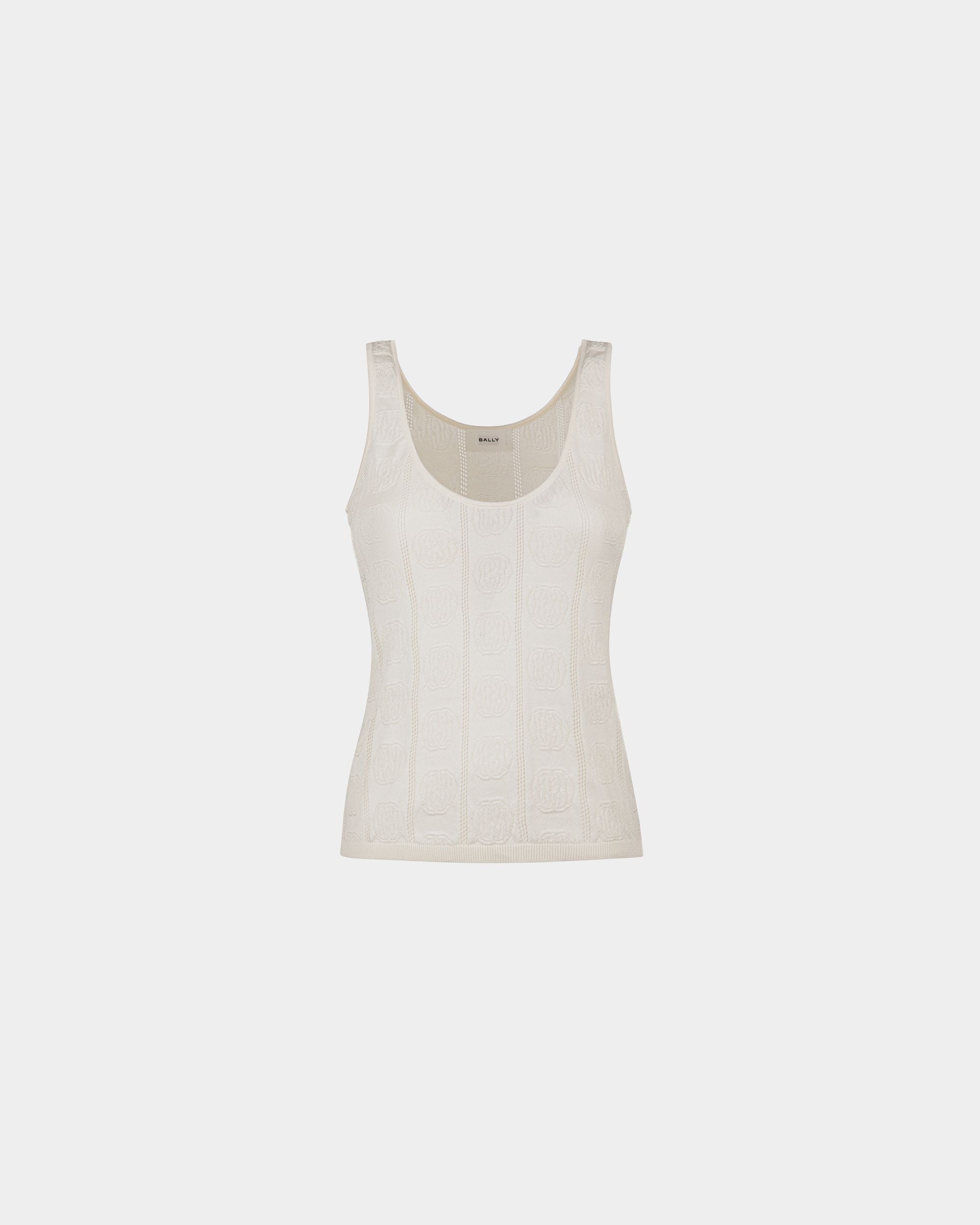 Tanktop Aus Weißer Seide Und Baumwolle - Damen - Bally - 01