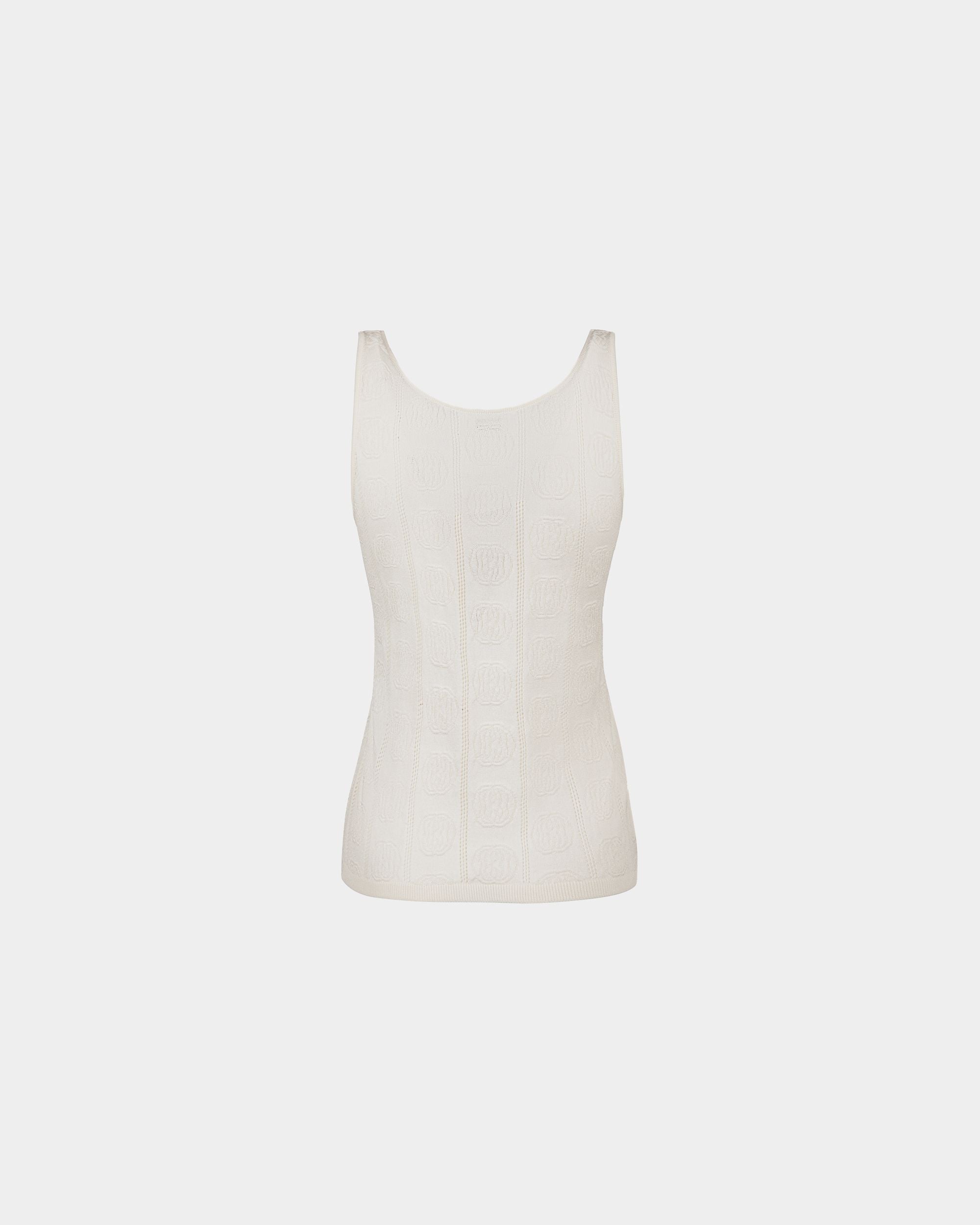 Tanktop Aus Weißer Seide Und Baumwolle - Damen - Bally - 03