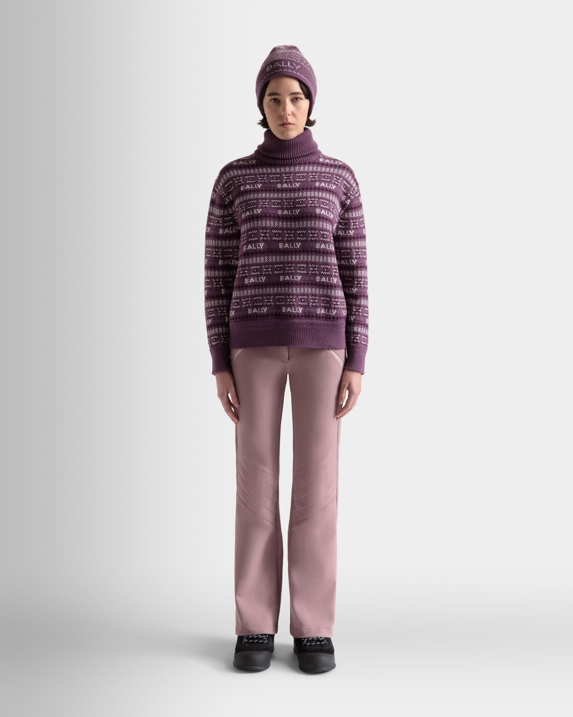 Rollkragenpullover Aus Wolle In Lila - Damen - Bally - 02