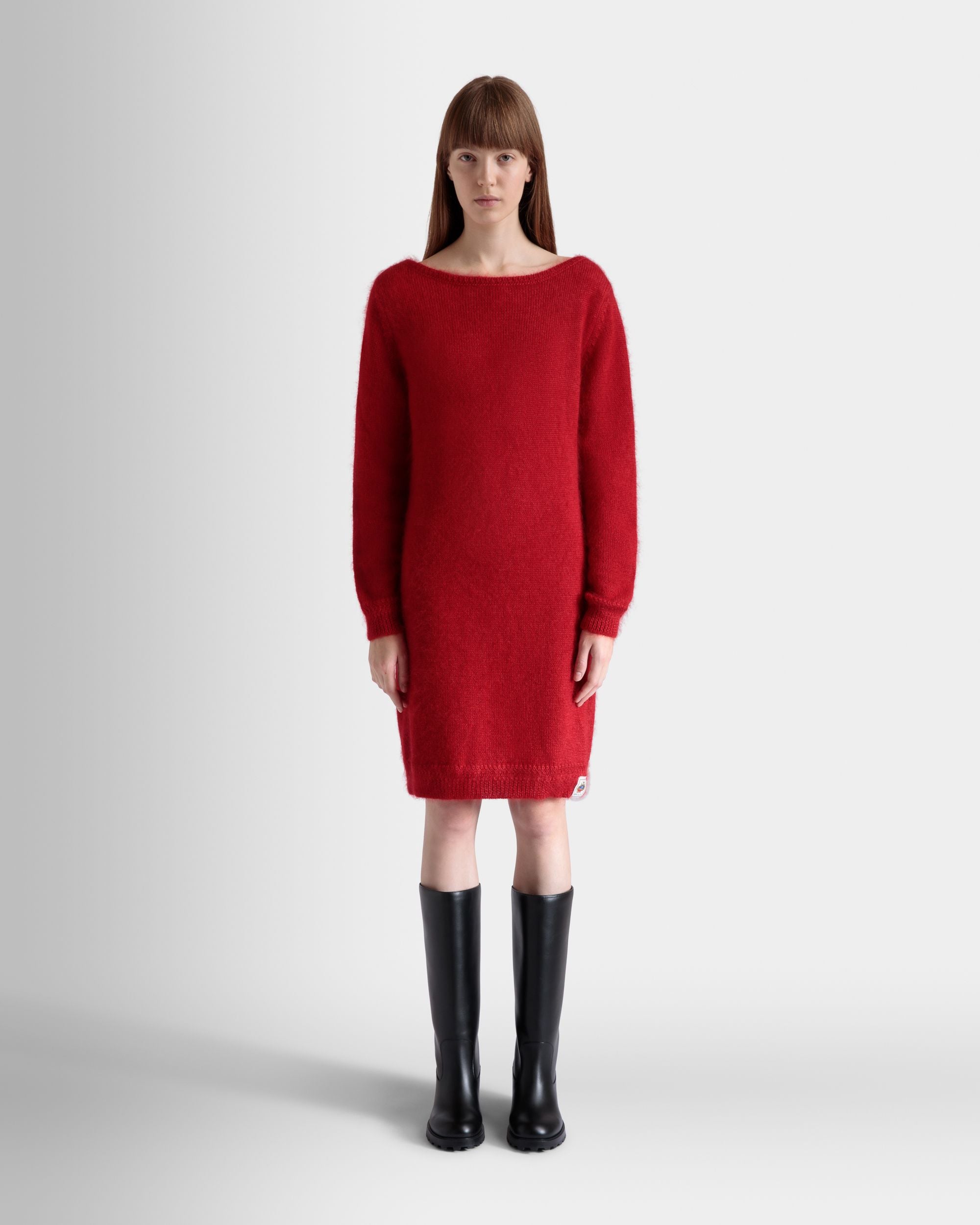 Kurzes Kleid In Candy Red Aus Mohair Und Seide - Damen - Bally - 02