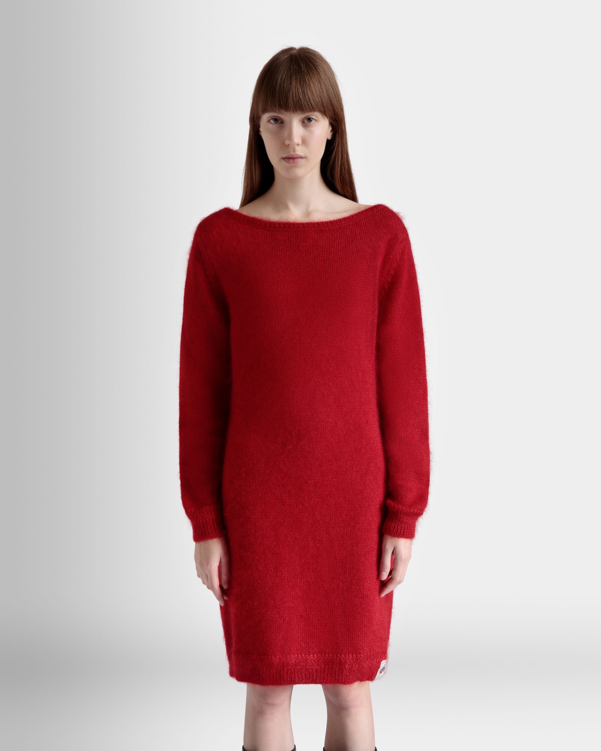 Kurzes Kleid In Candy Red Aus Mohair Und Seide - Damen - Bally - 03