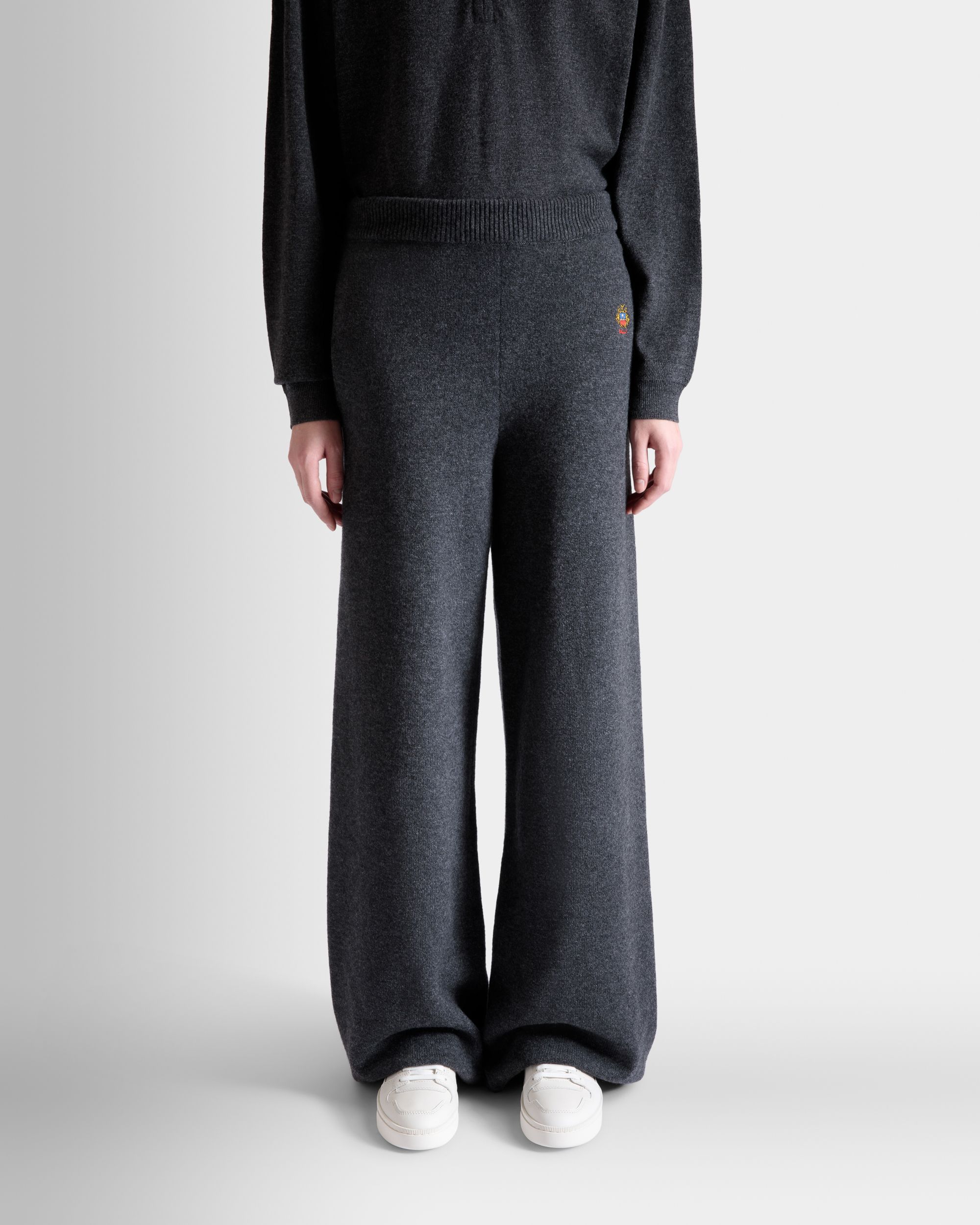 Strickhose Aus Wolle-Kaschmir-Mix In Dunkelgrau - Damen - Bally - 03