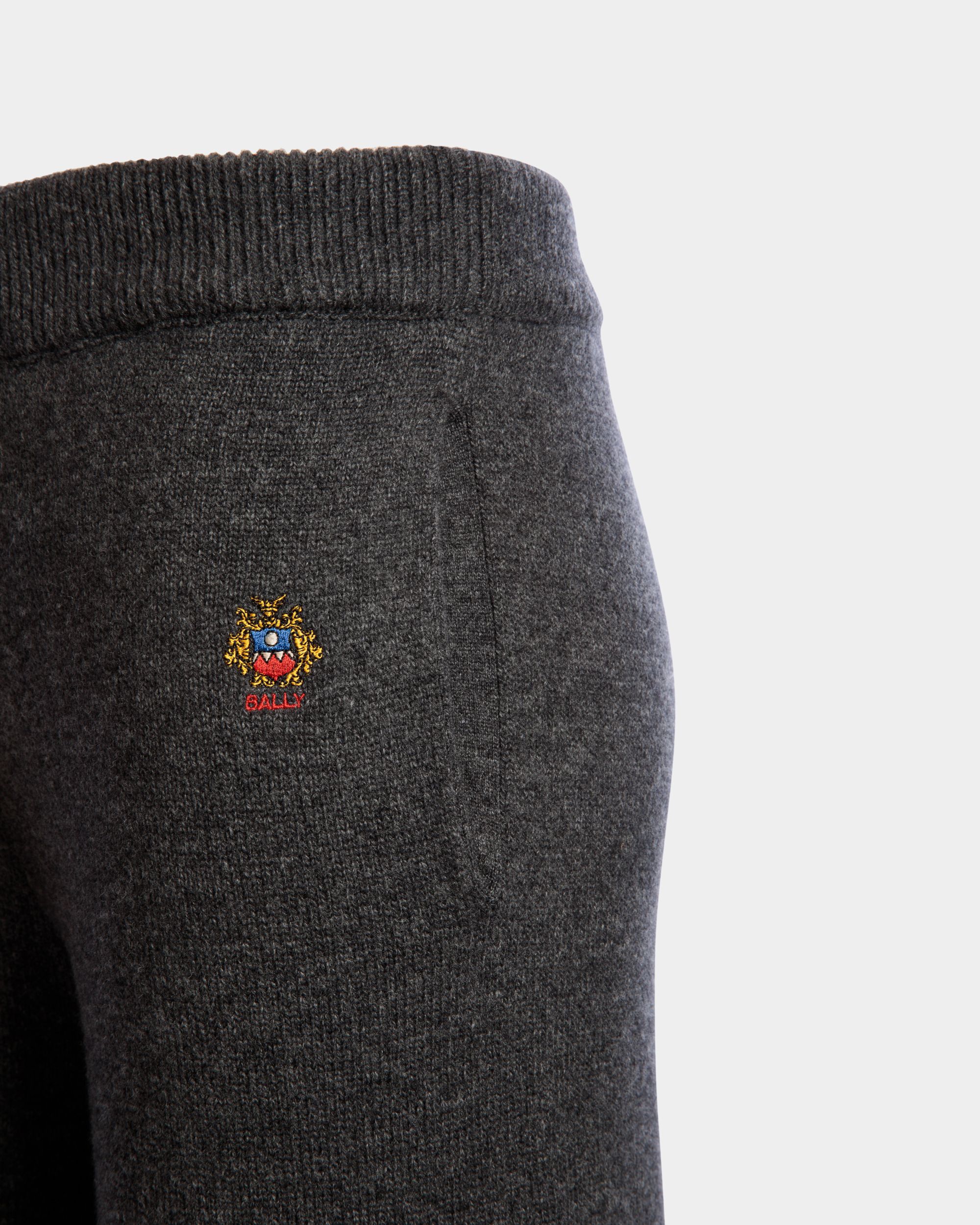 Strickhose Aus Wolle-Kaschmir-Mix In Dunkelgrau - Damen - Bally - 05
