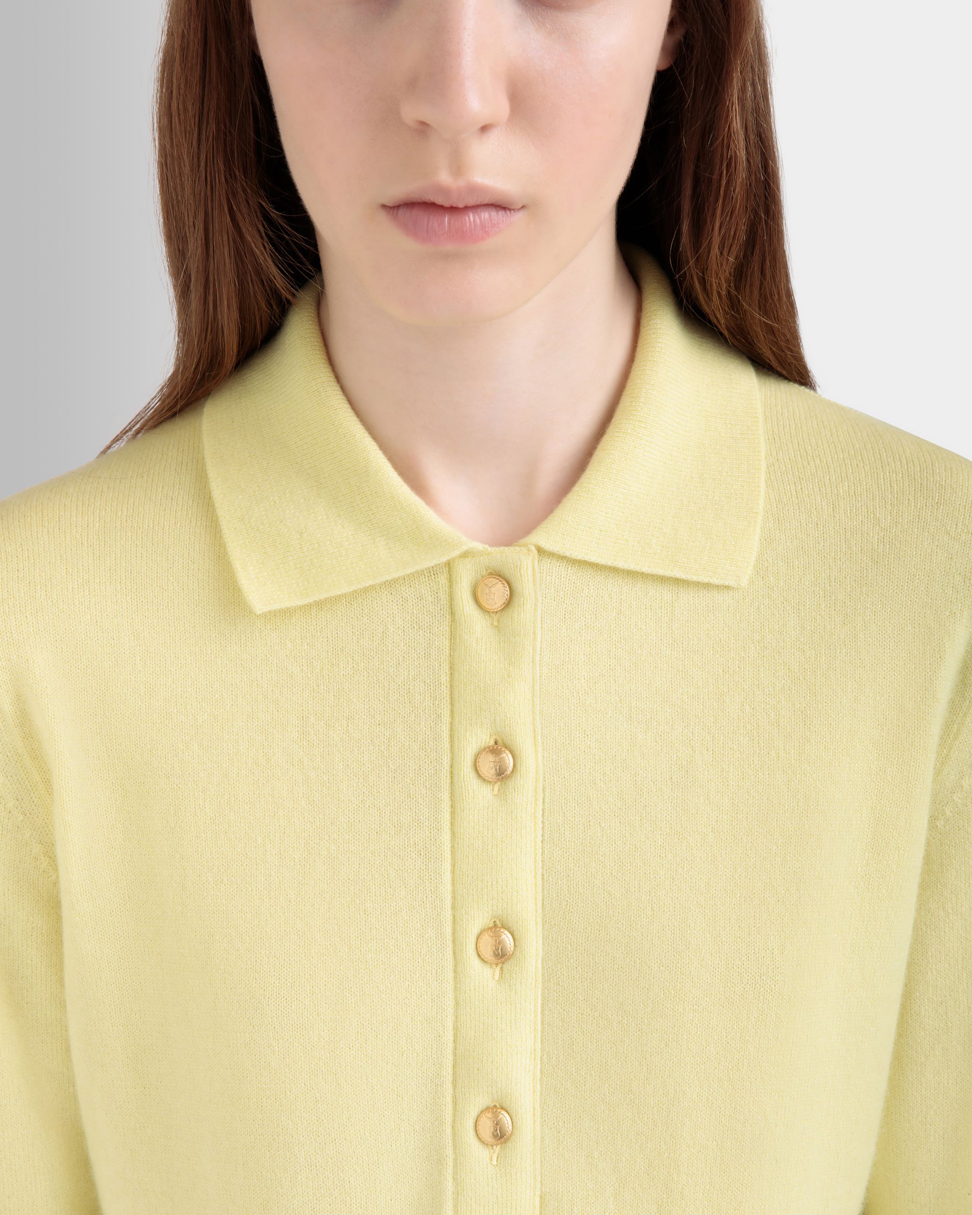 Strickpolo Aus Kaschmir In Cream - Damen - Bally - 04