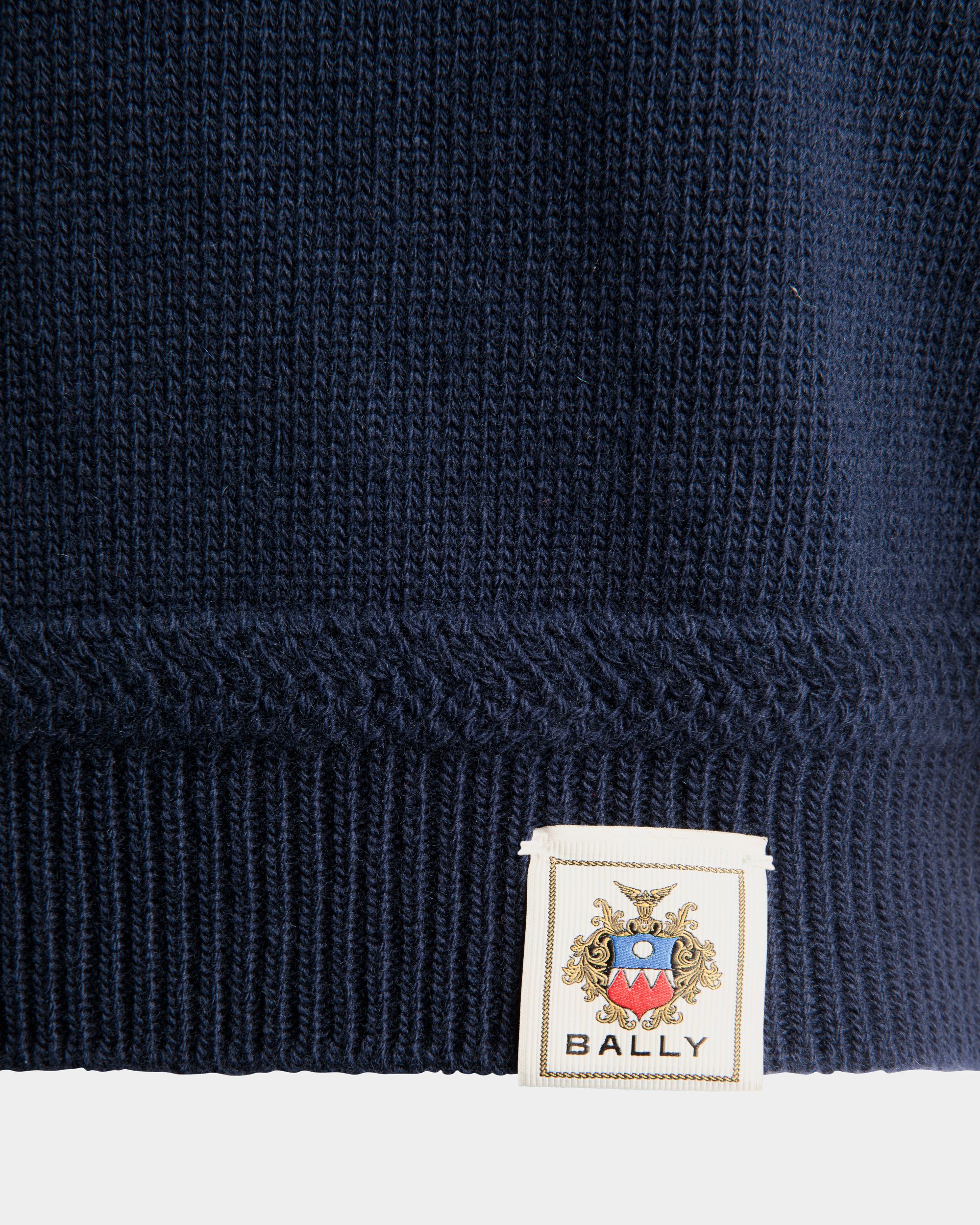 Halbarm-Top Aus Blauer Wolle - Damen - Bally - 02