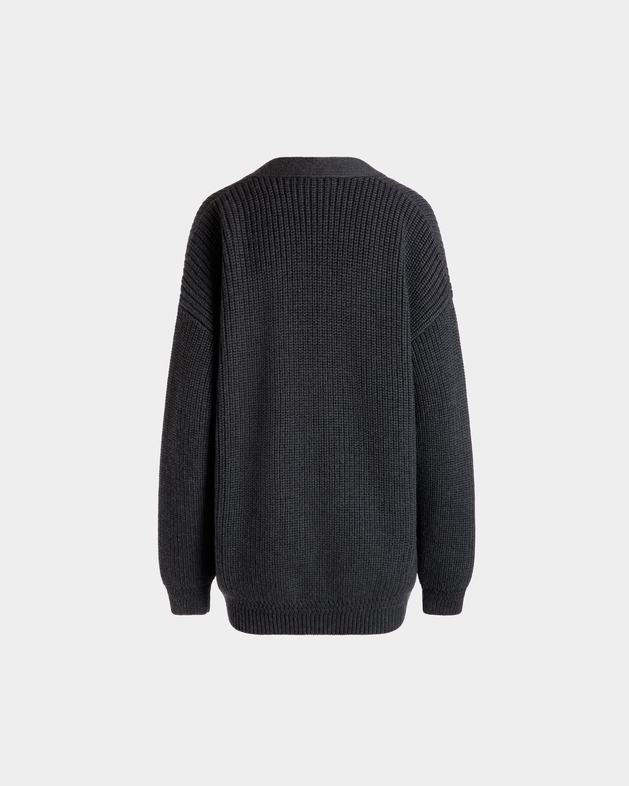 Cardigan Aus Wolle In Dunkelgrau - Damen - Bally - 08