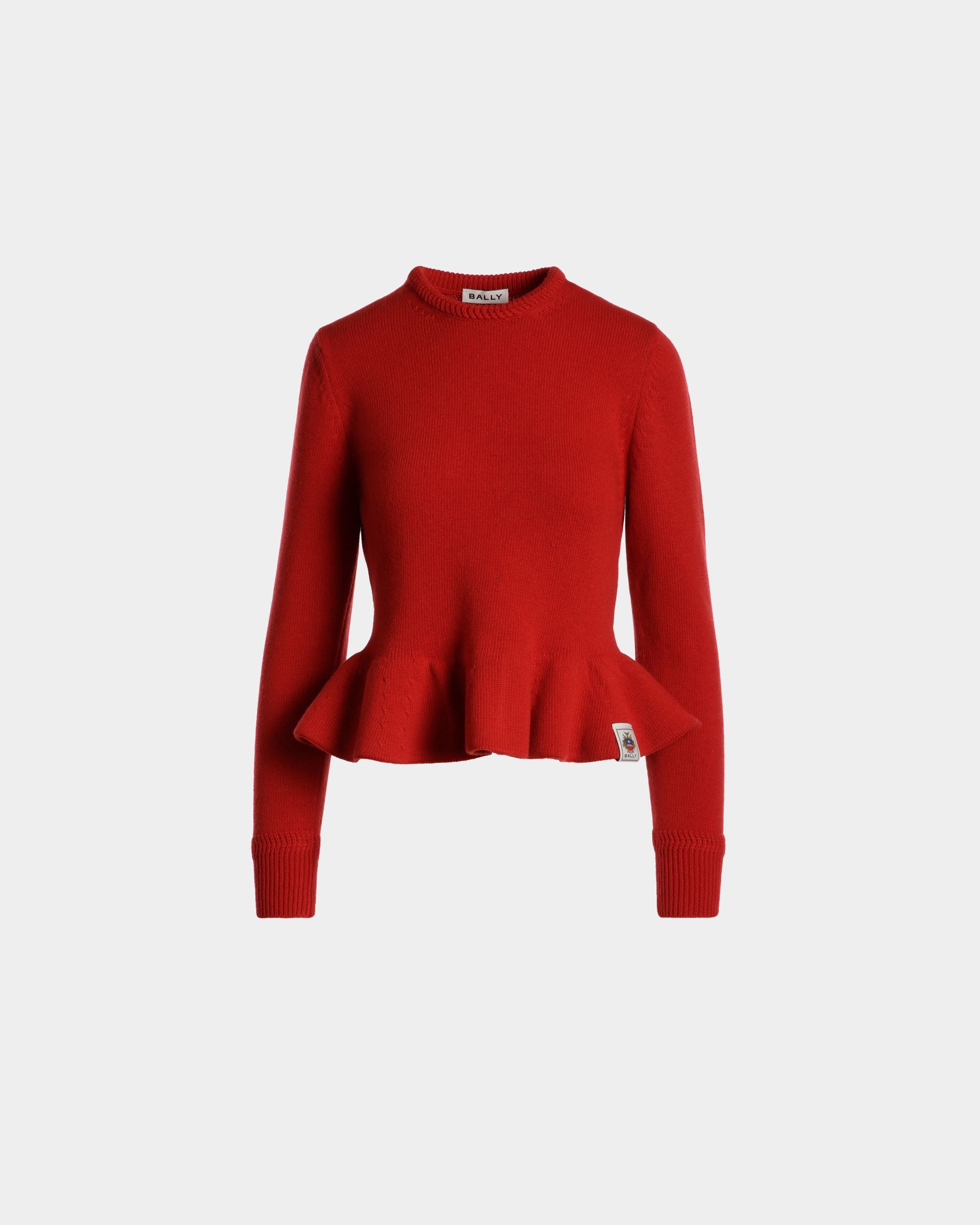 Stricktop Aus Roter Wolle - Damen - Bally - 01