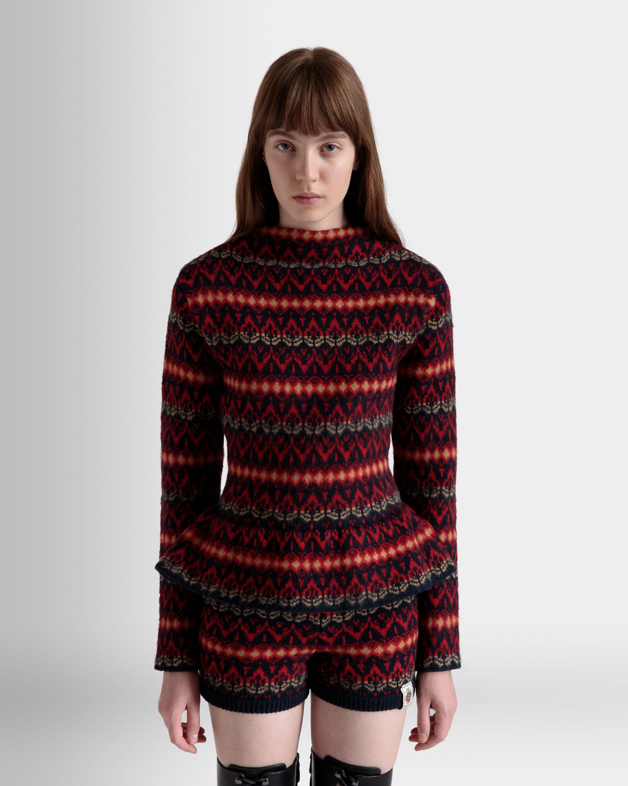 Stricktop Aus Mehrfarbiger Wolle - Damen - Bally - 03