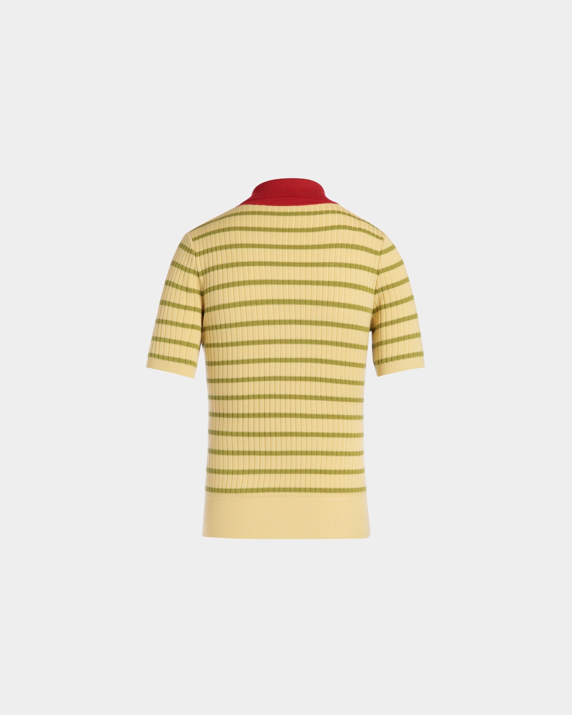 Gestricktes Poloshirt Aus Einer Wollmischung In Dusty Yellow - Damen - Bally - 05