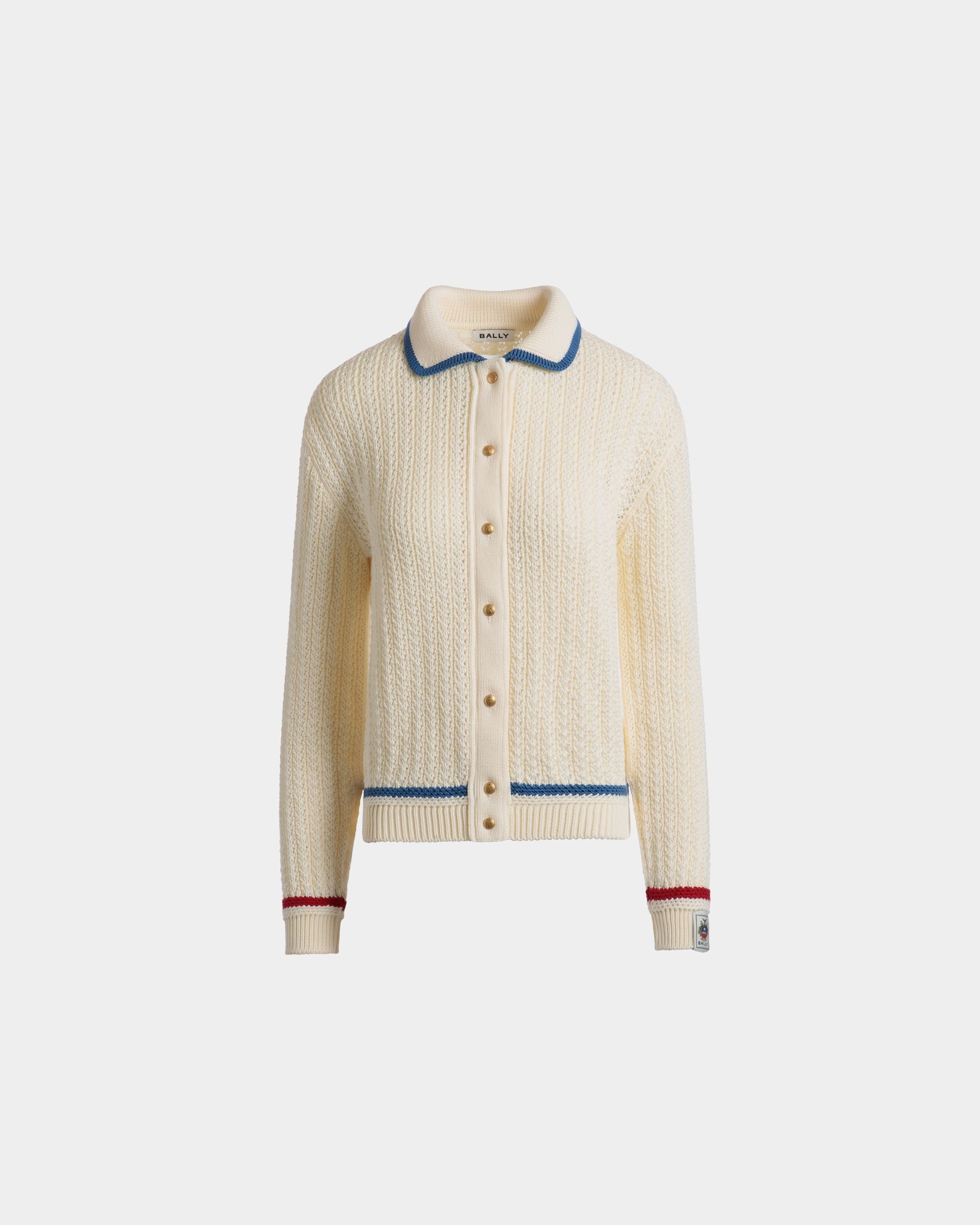 Cardigan Aus Elfenbeinfarbener Baumwolle - Damen - Bally - 01