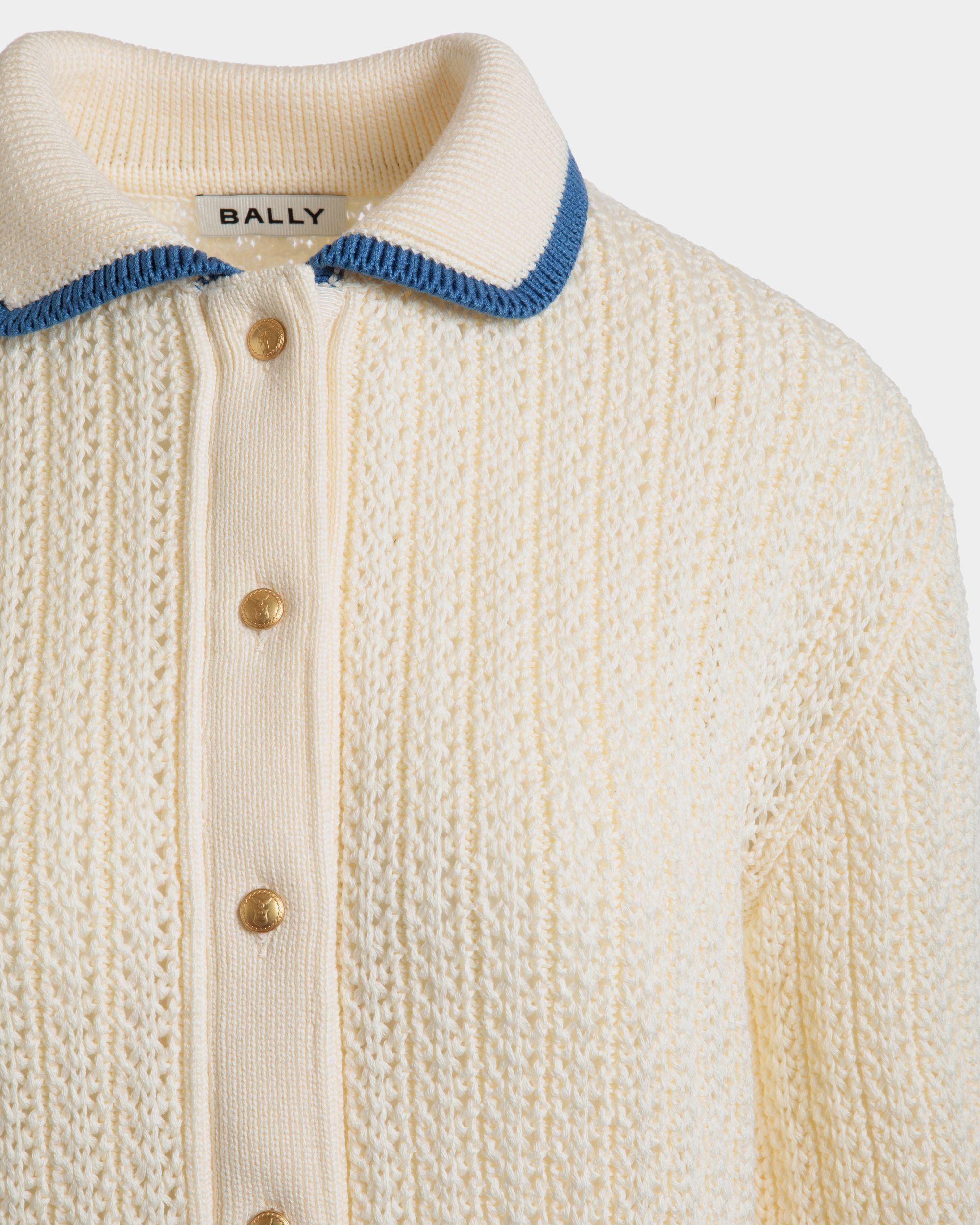 Cardigan Aus Elfenbeinfarbener Baumwolle - Damen - Bally - 04