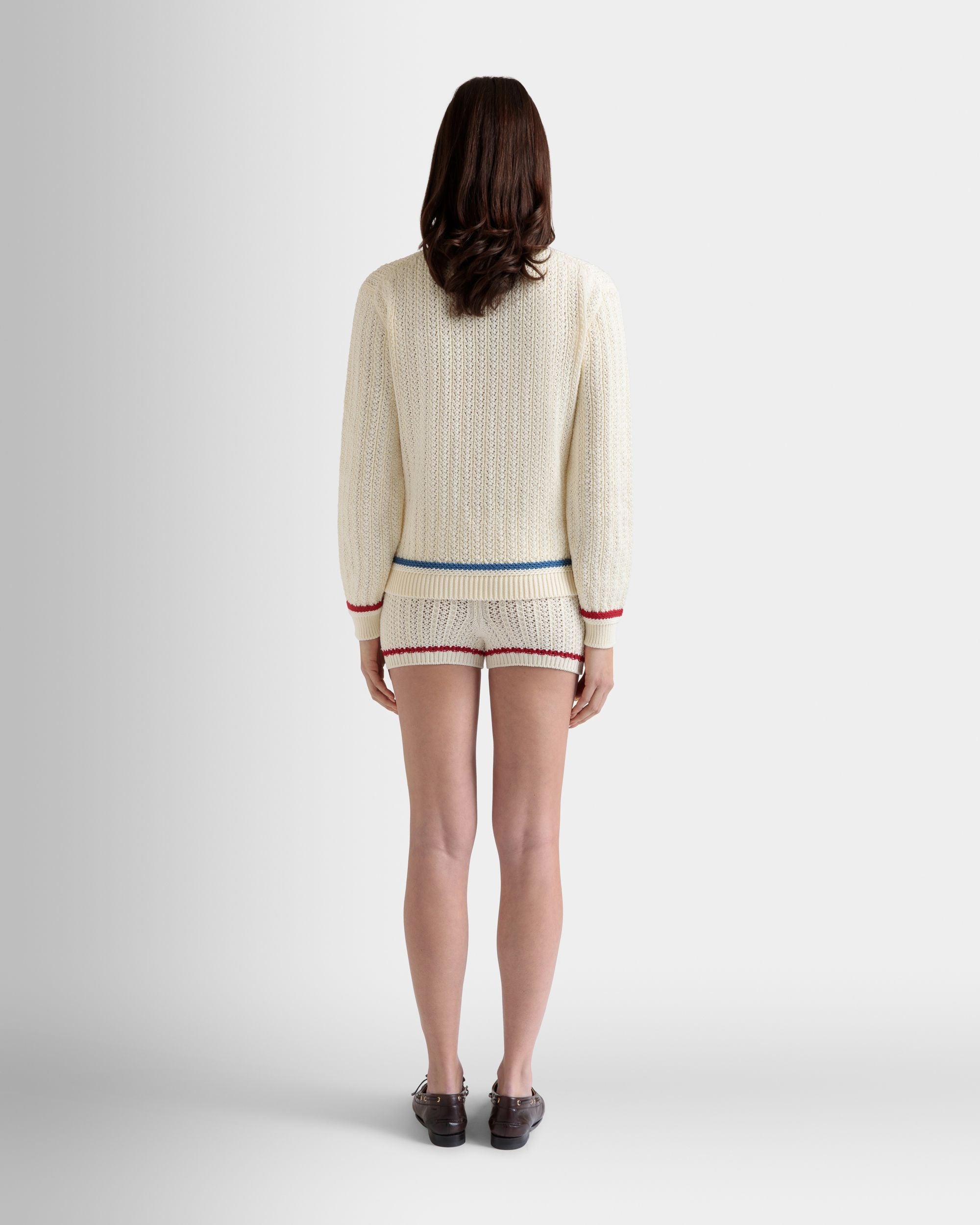 Cardigan Aus Elfenbeinfarbener Baumwolle - Damen - Bally - 06