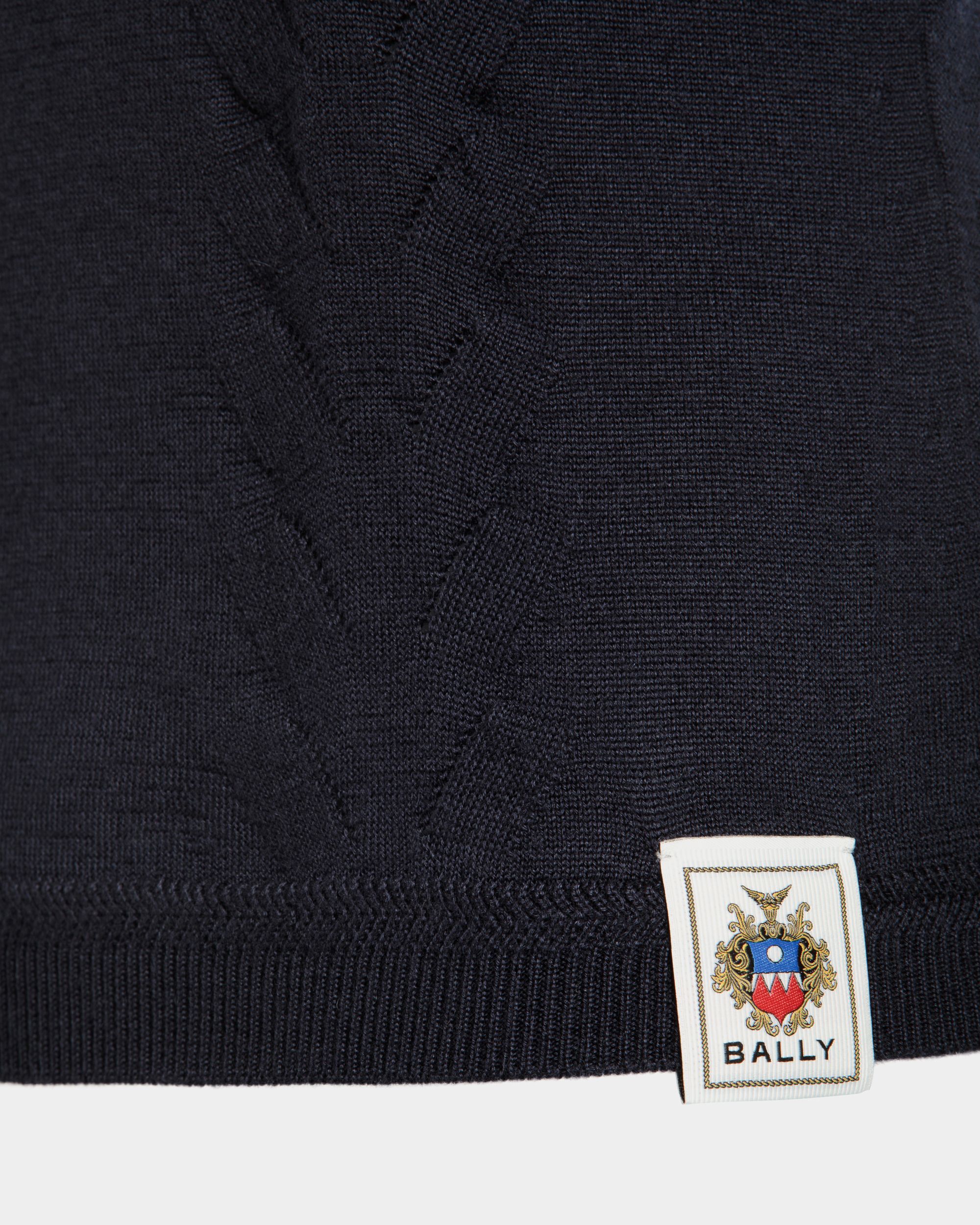 Langärmeliges Top Aus Kaschmir-Seiden-Mix In Navy Blue - Damen - Bally - 04