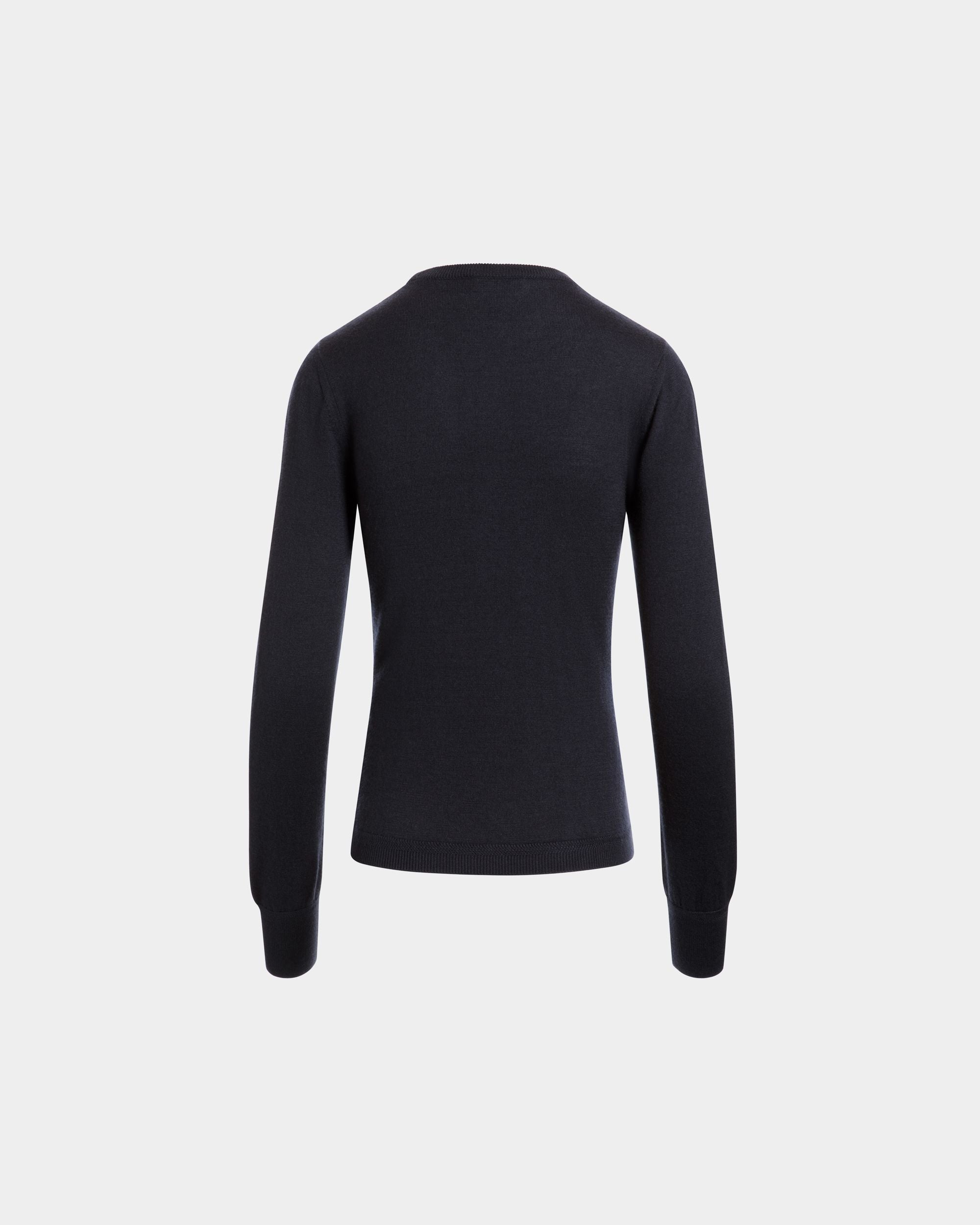 Langärmeliges Top Aus Kaschmir-Seiden-Mix In Navy Blue - Damen - Bally - 07