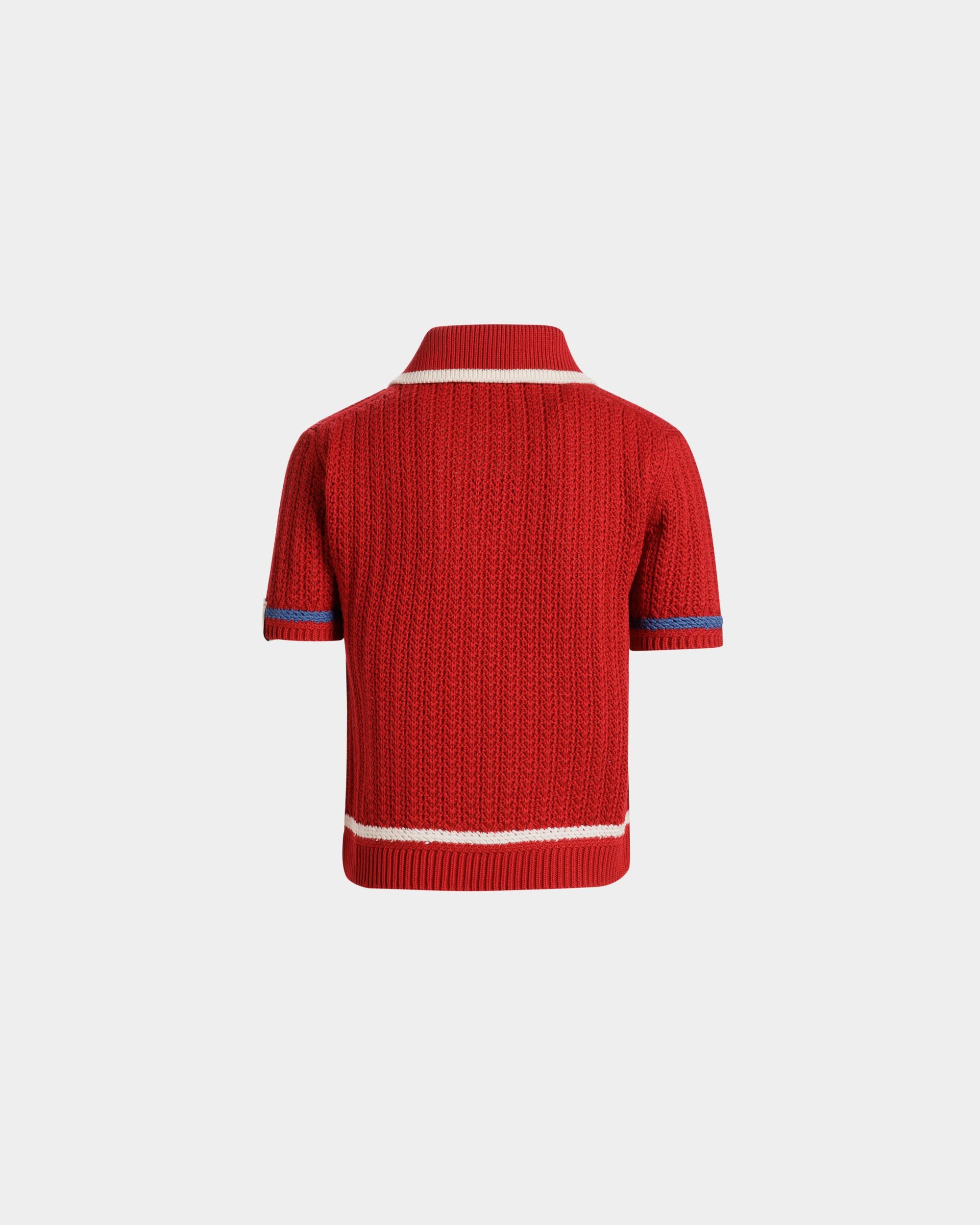 Gestricktes Poloshirt Aus Baumwolle In Rot - Damen - Bally - 05