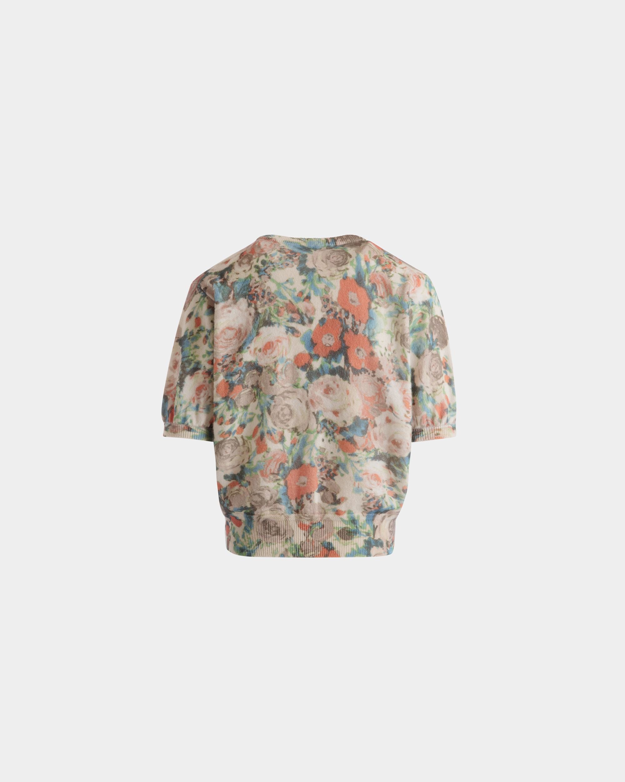 Strickoberteil Mit Rosengarten-Print Aus Mehrfarbigem Kaschmir - Damen - Bally - 07