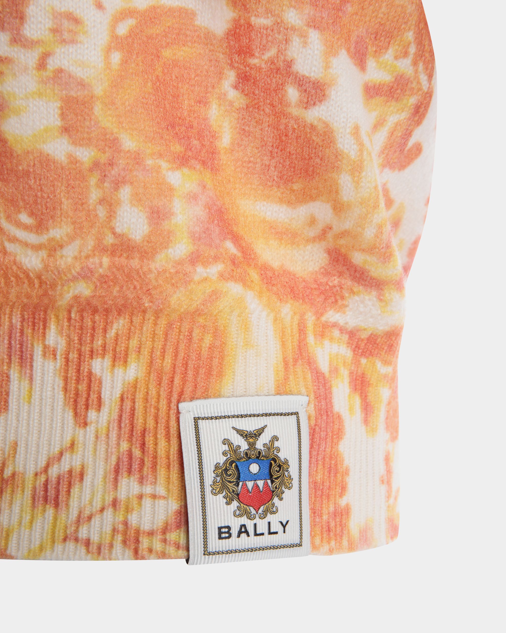 Cardigan Mit Rosengarten-Print Aus Kaschmir In Koi Orange - Damen - Bally - 03