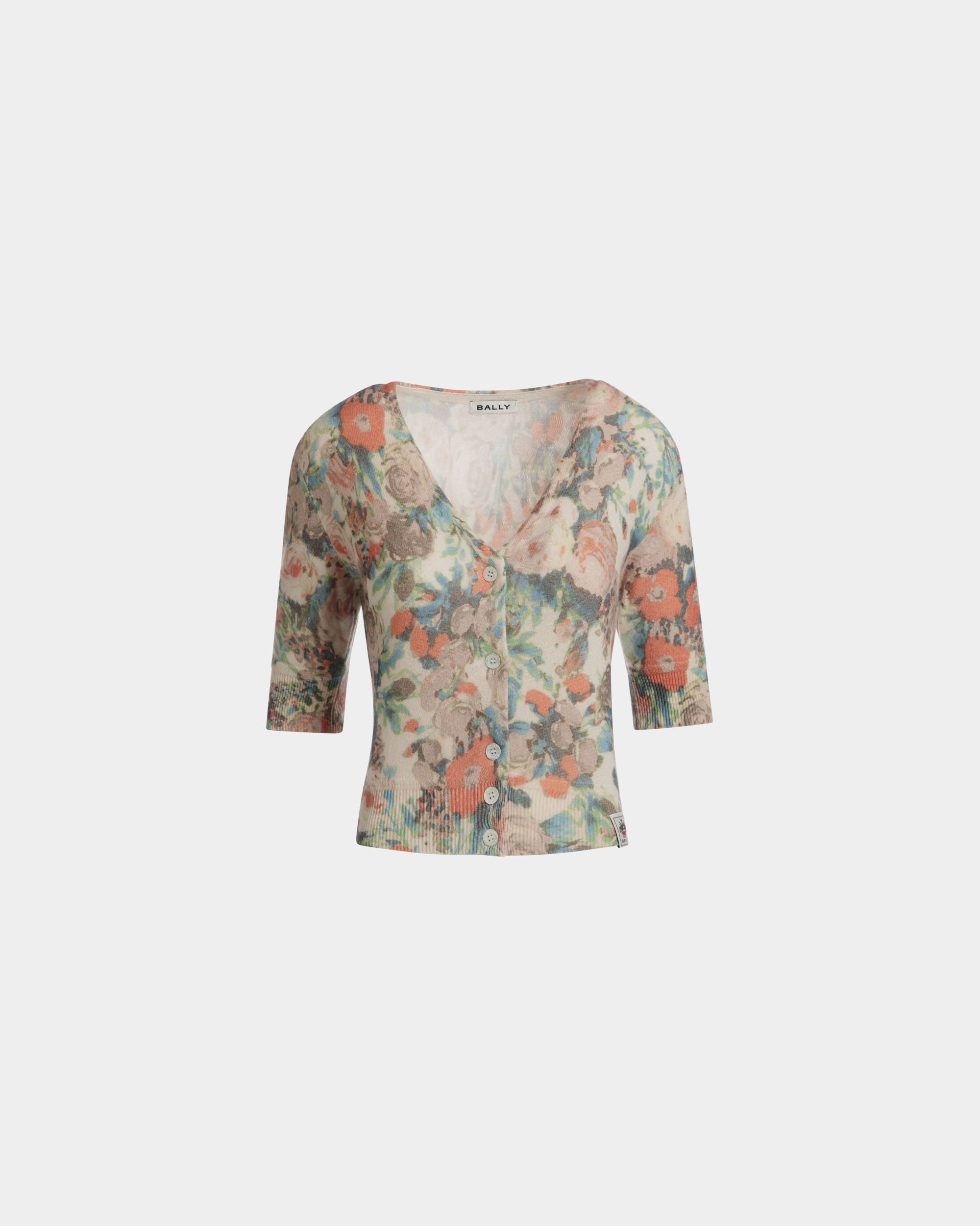Cardigan Mit Rosengarten-Print Aus Mehrfarbigem Kaschmir - Damen - Bally - 01