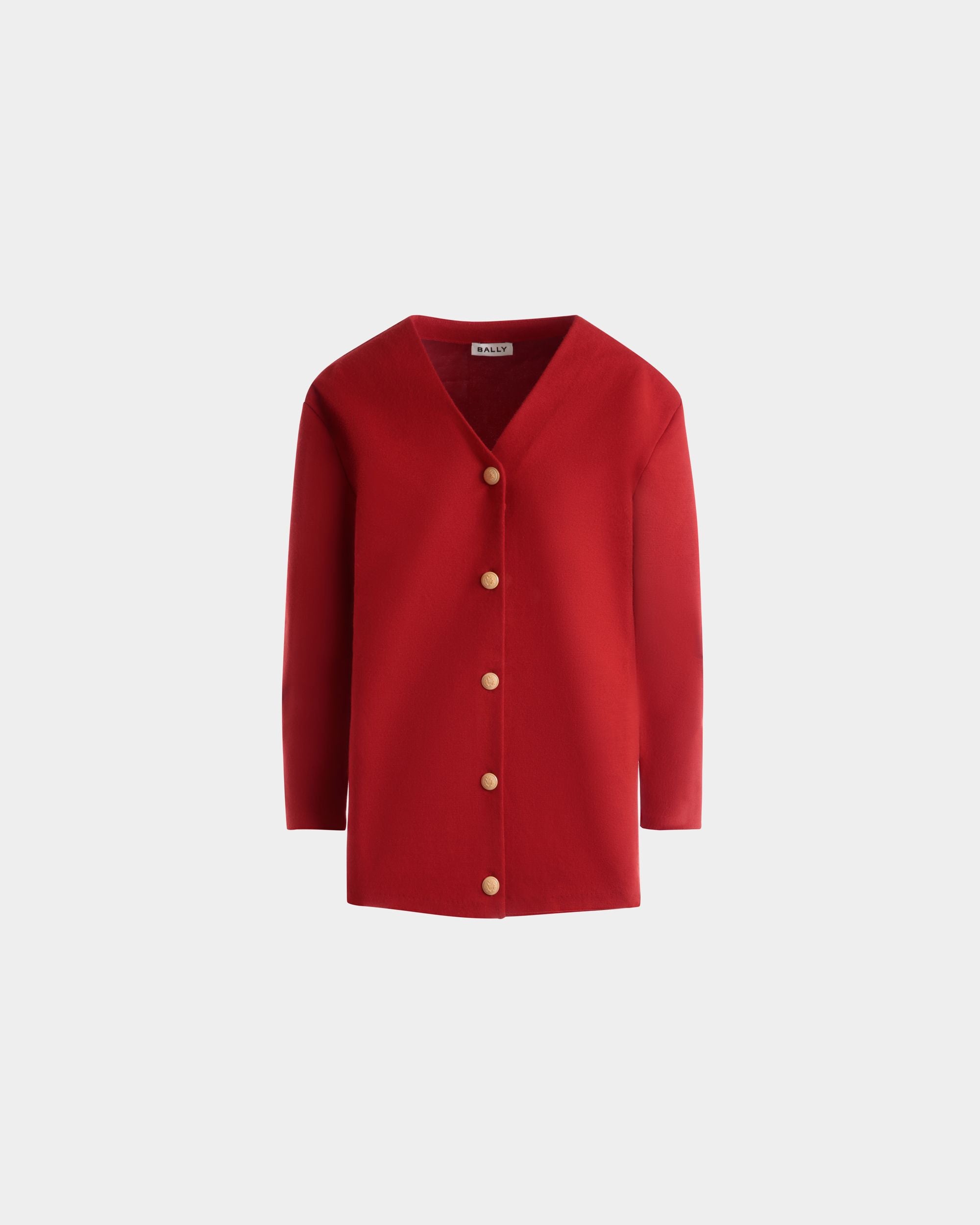 Cardigan Aus Einer Mischung Aus Roter Wolle Und Seide - Damen - Bally - 01