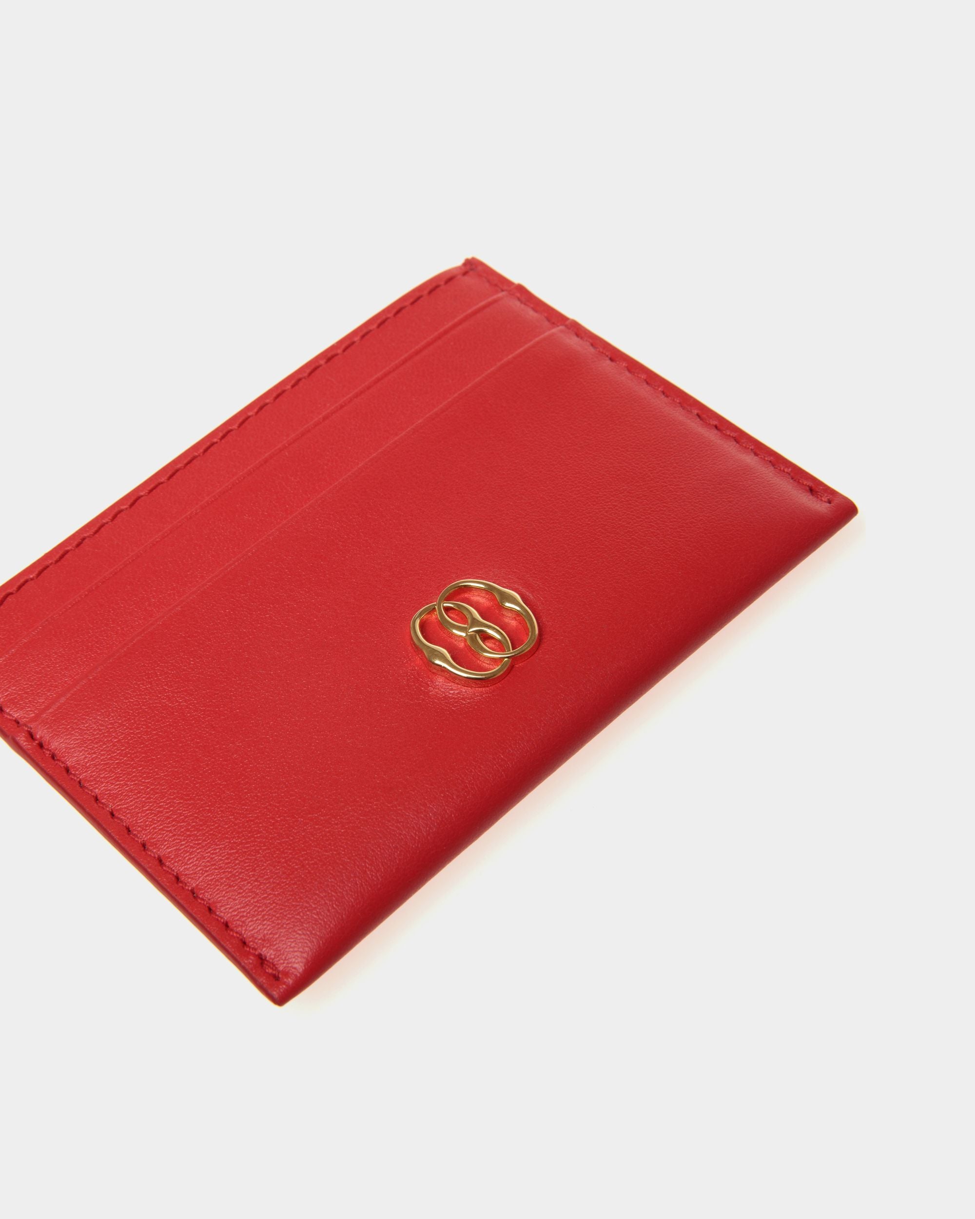 Emblem Kartenetui Aus Leder In Rot - Damen - Bally - 04